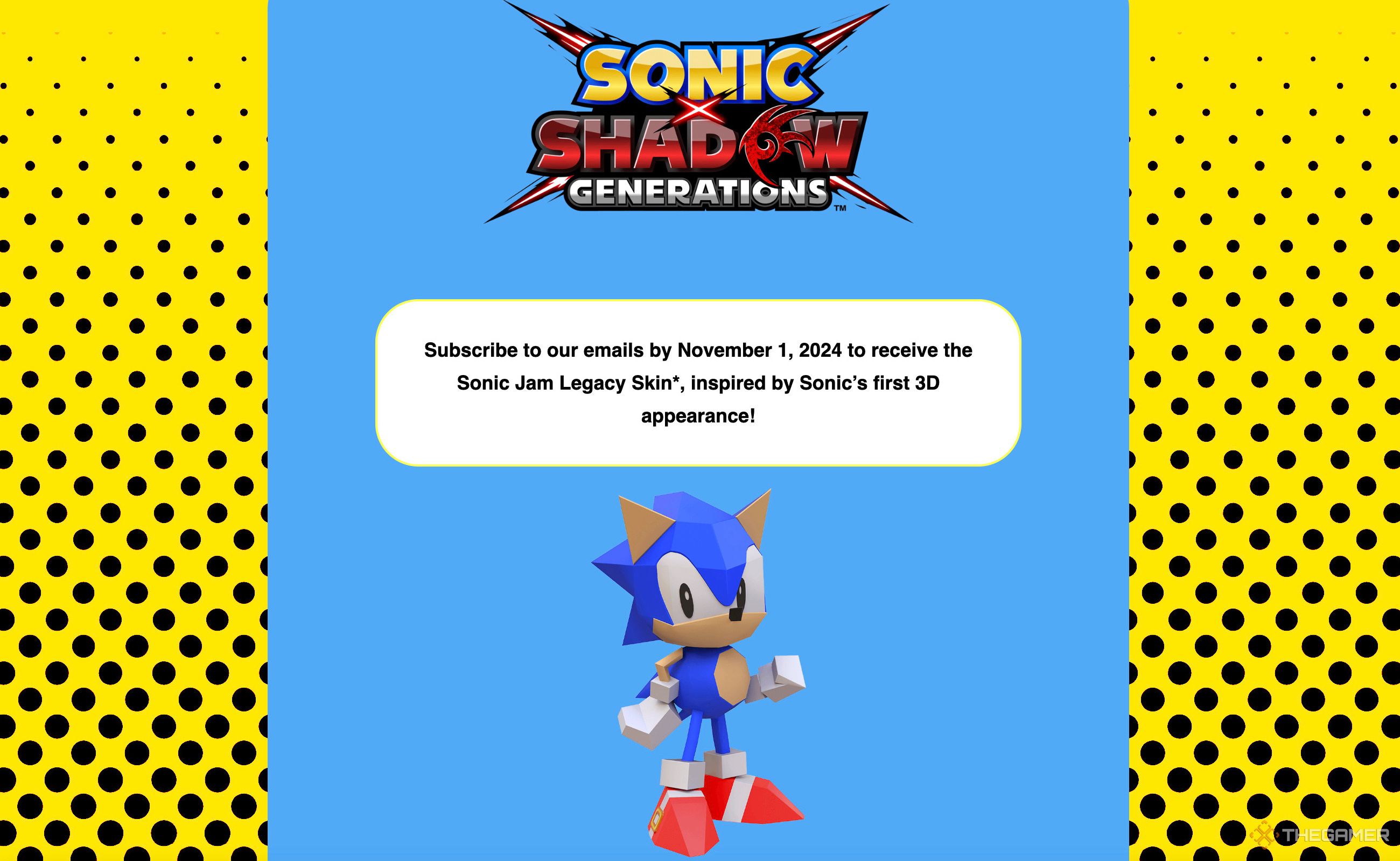 Как получить скин Sonic Jam Legacy в Sonic X Shadow Generations