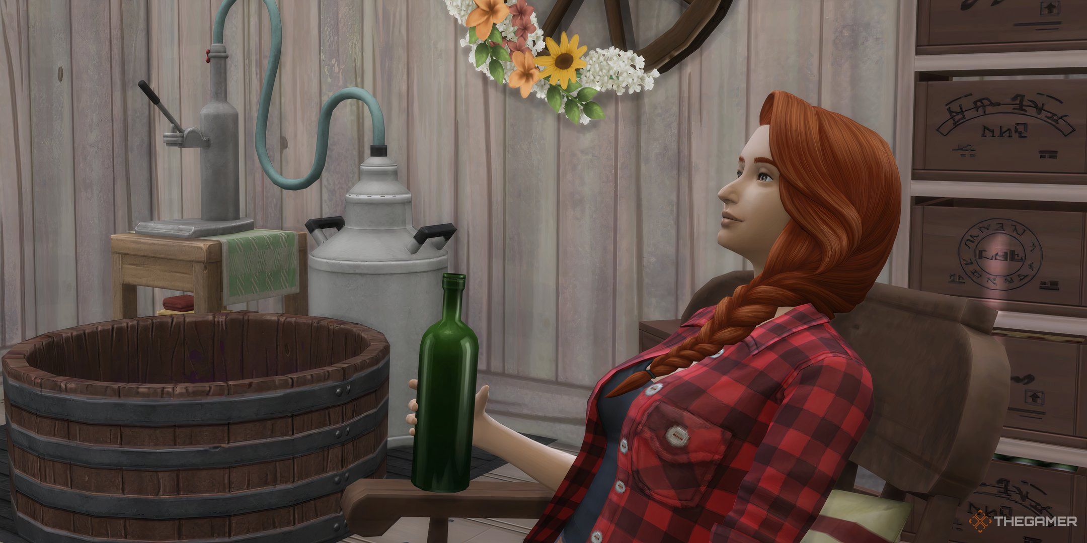 SIms 4 horse ranch side on view close up nectar drinking