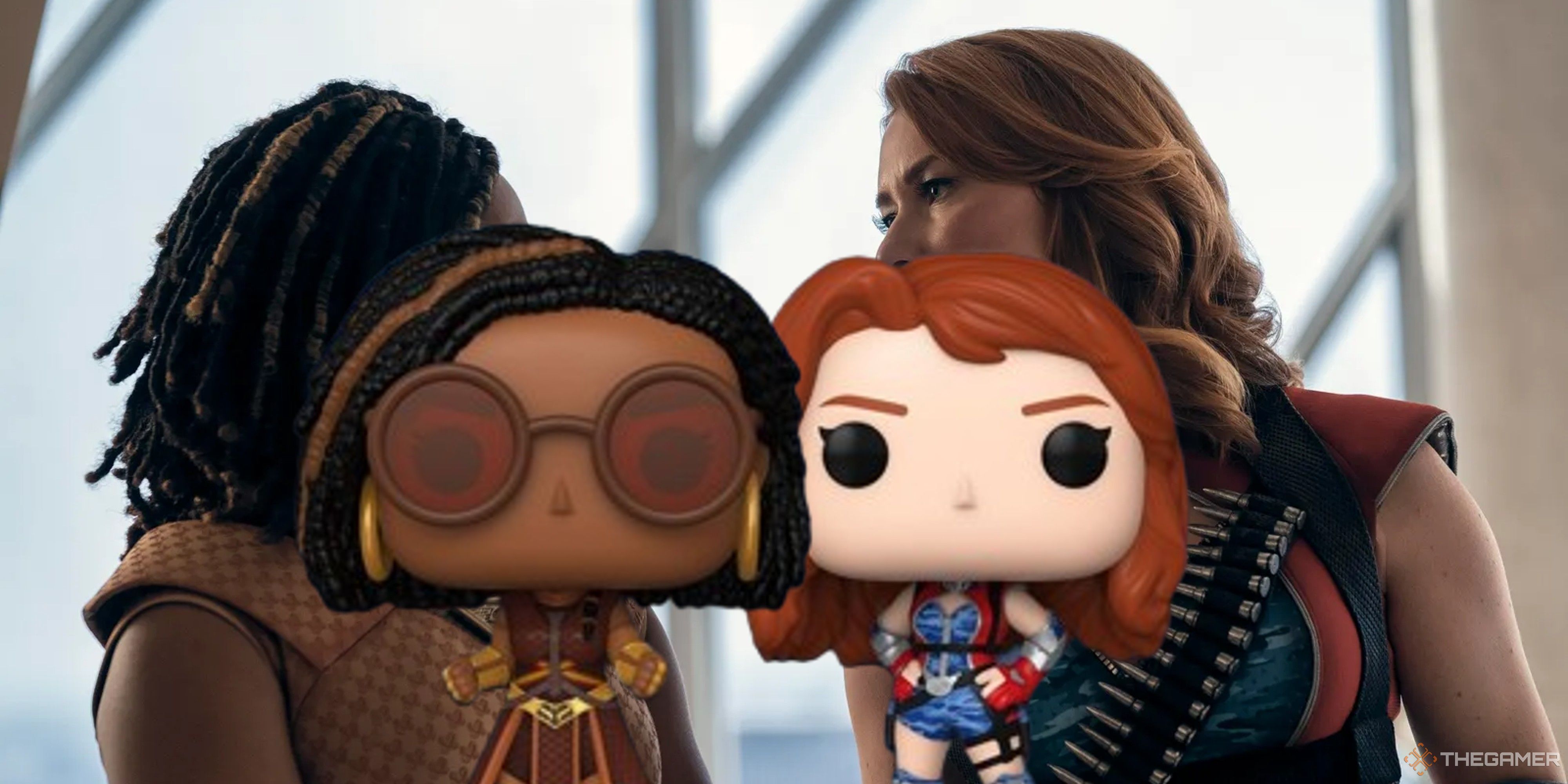 sister sage and firecracker funko pops on a scene including them from the boys