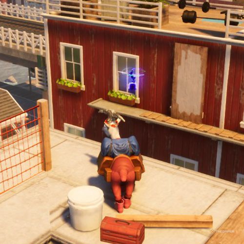 Sixth trinket location of Goatroit in Goat Simulator 3 Multiverse of Nonsense.