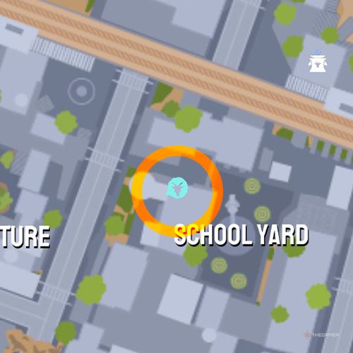 Sixth trinket location of Goatroit on the map in Goat Simulator 3 Multiverse of Nonsense.