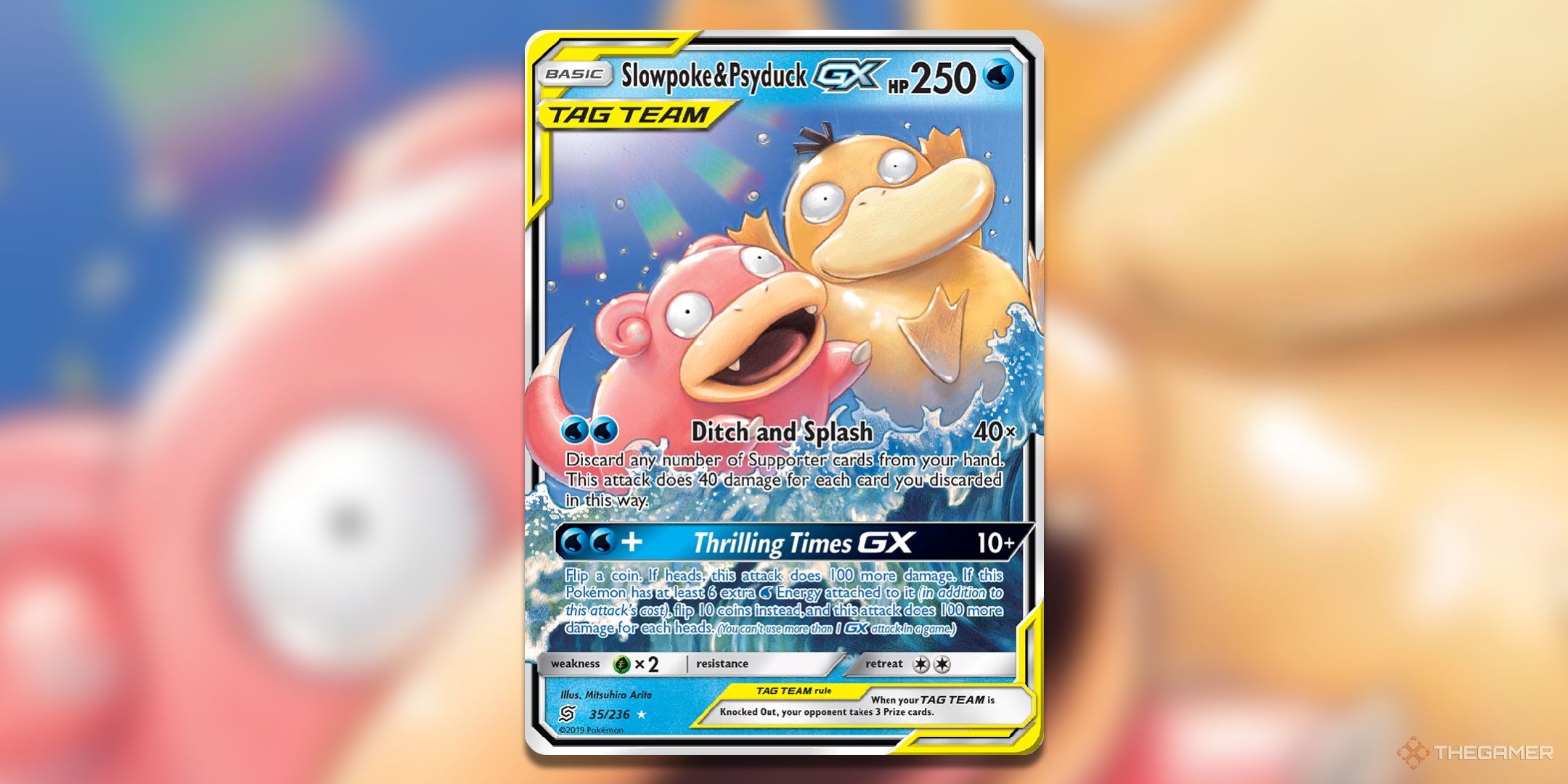 Slowpoke and Psyduck GX, Pokemon Trading Card Game card art.