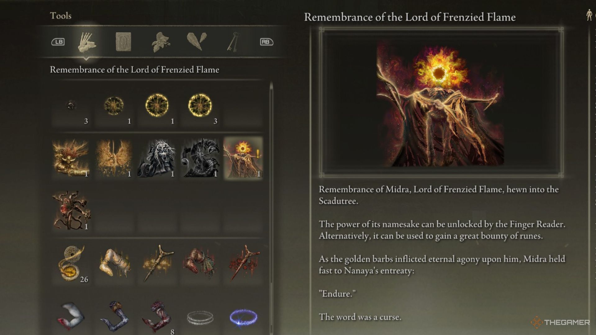 The description of the Remembrance Of The Lord Of Frenzy.