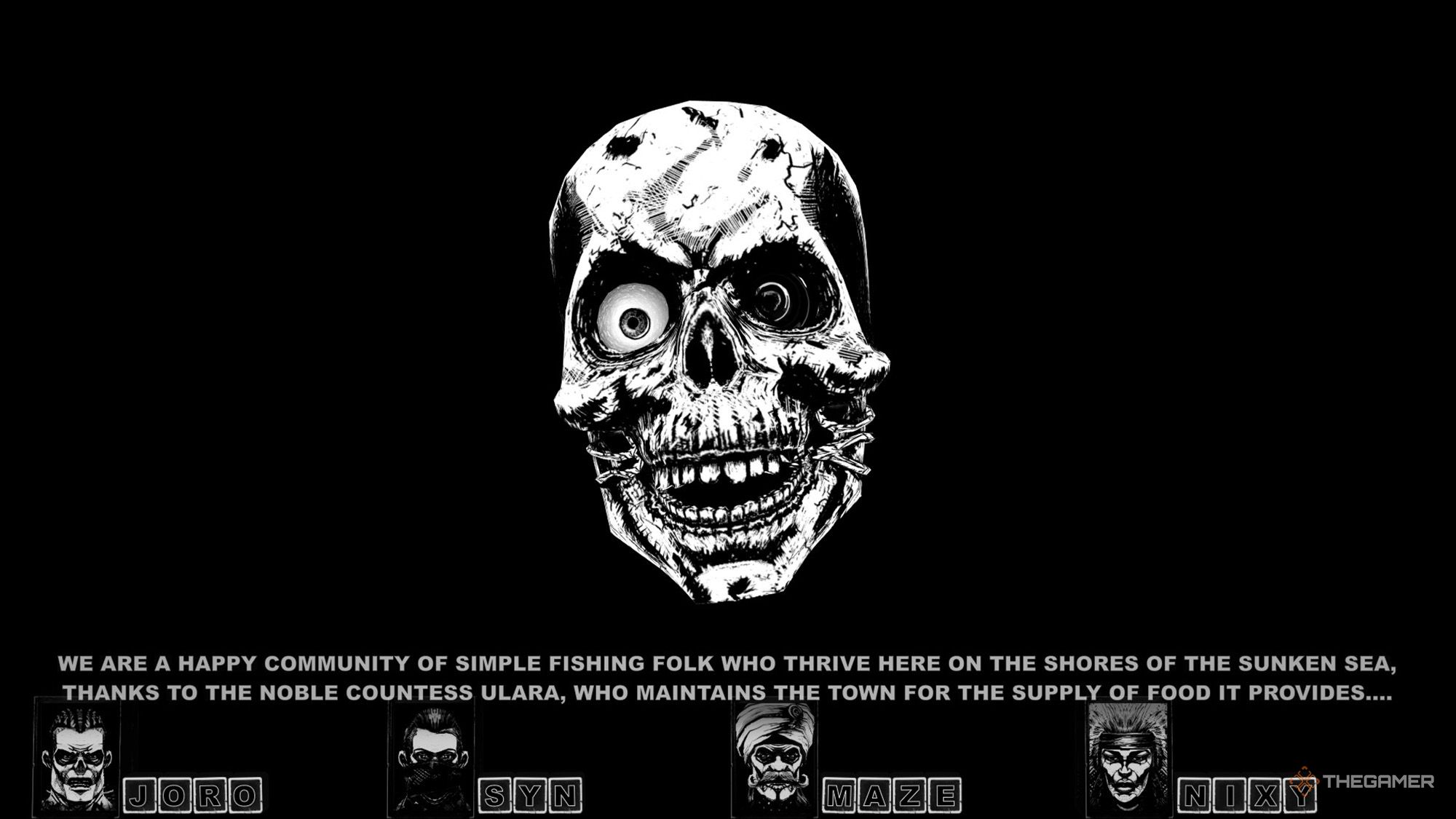 The Floating Skull talks to the party in Cryptmaster.