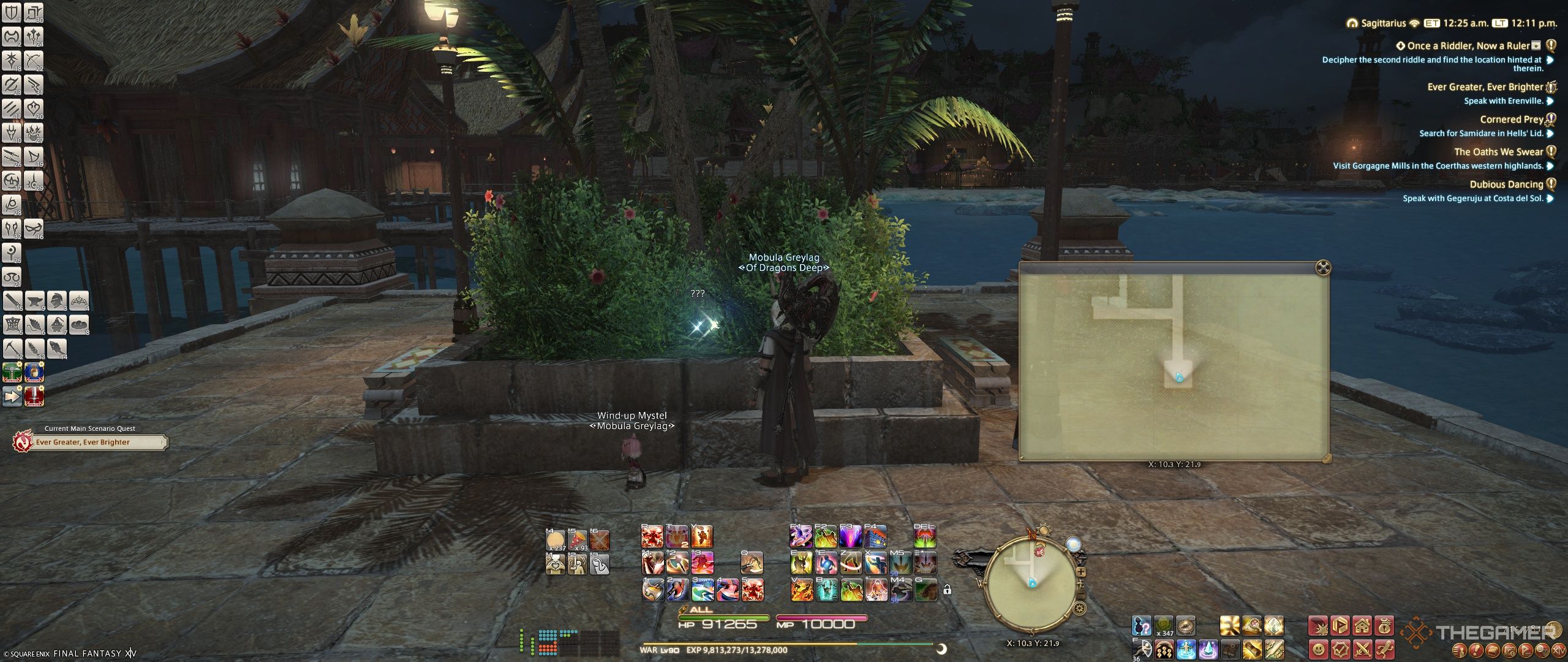 The location of the second riddle solution in the Once a Riddler Now a Ruler Final Fantasy 14 quest