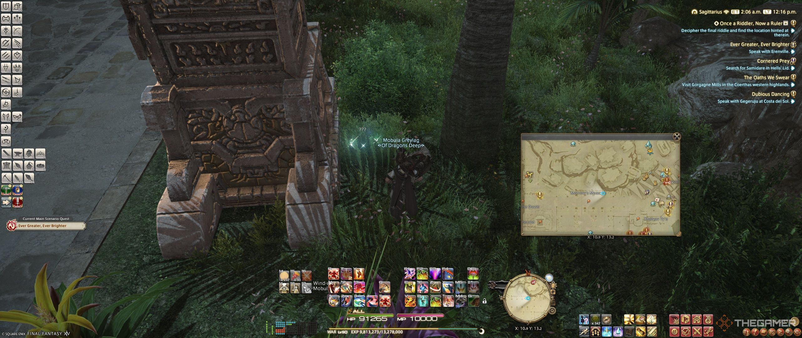 The location of the third riddle solution in the Once a Riddler Now a Ruler Final Fantasy 14 quest