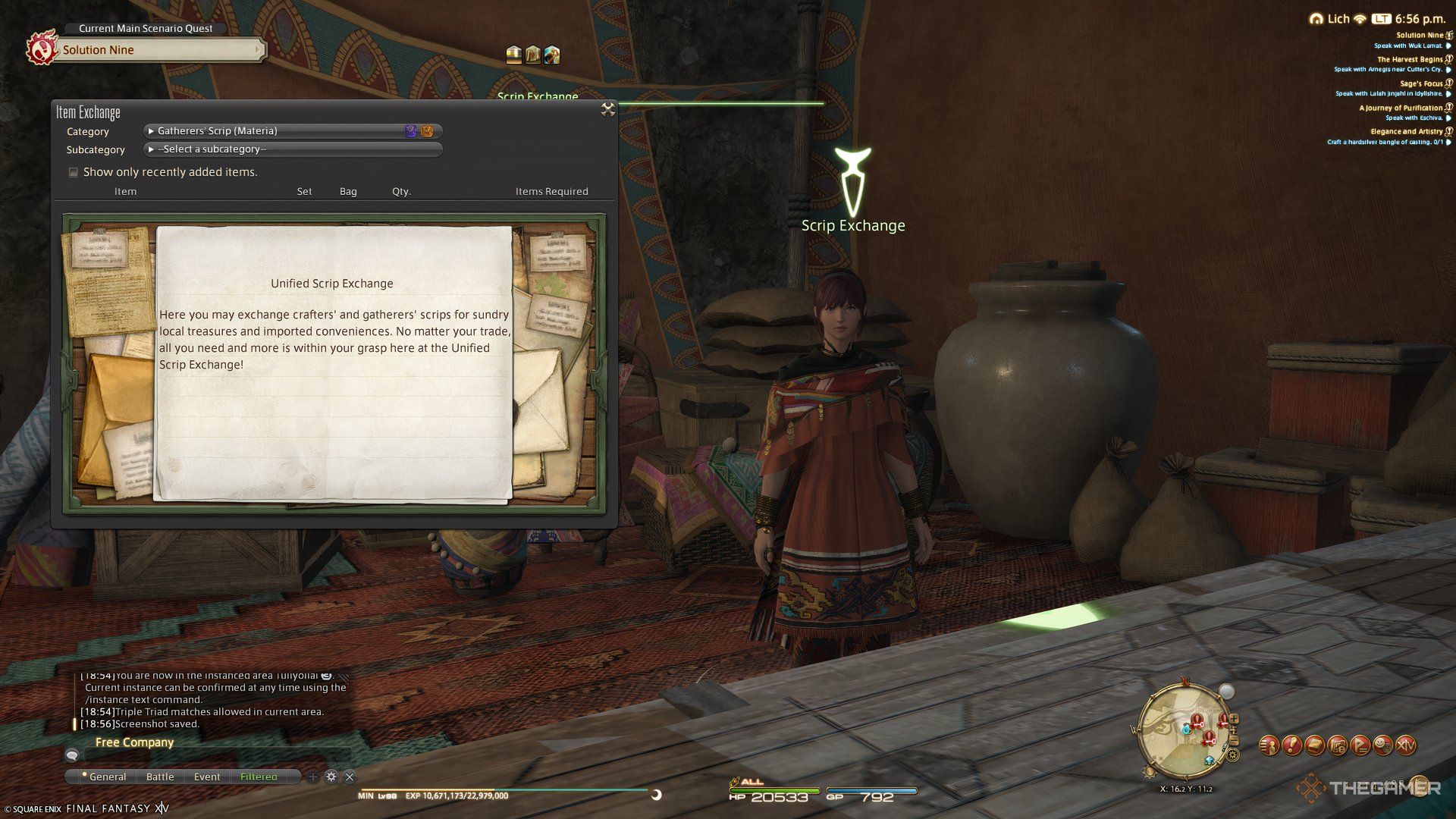 The Scrip Exchange NPC in Tuliyollal in Final Fantasy 14 Dawntrail.