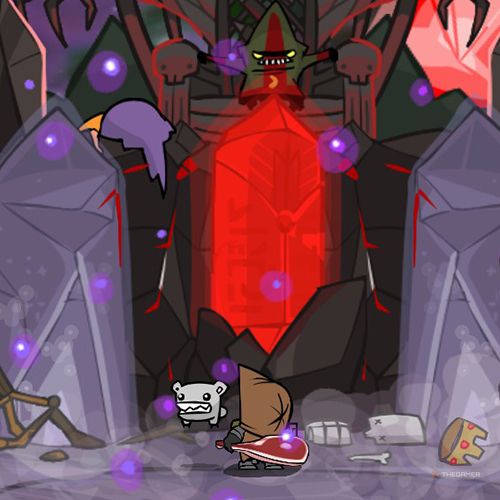 Thief is standing in the final battle in Castle Crashers.