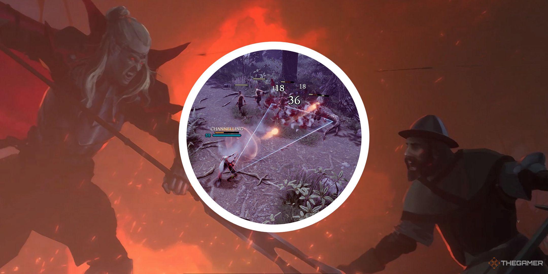 v rising cinematic background with circle png of player attacking enemies-1