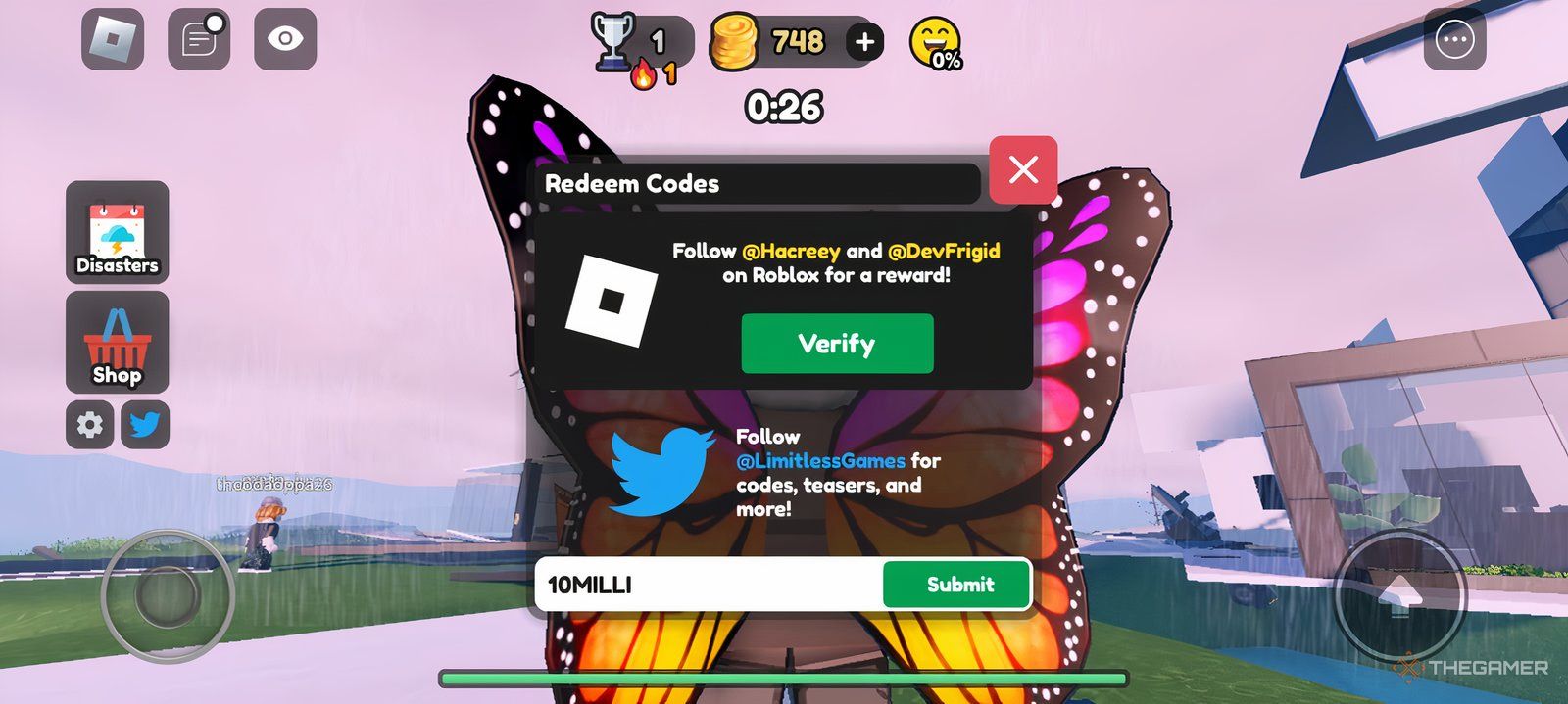 Disaster Island Codes - Roblox