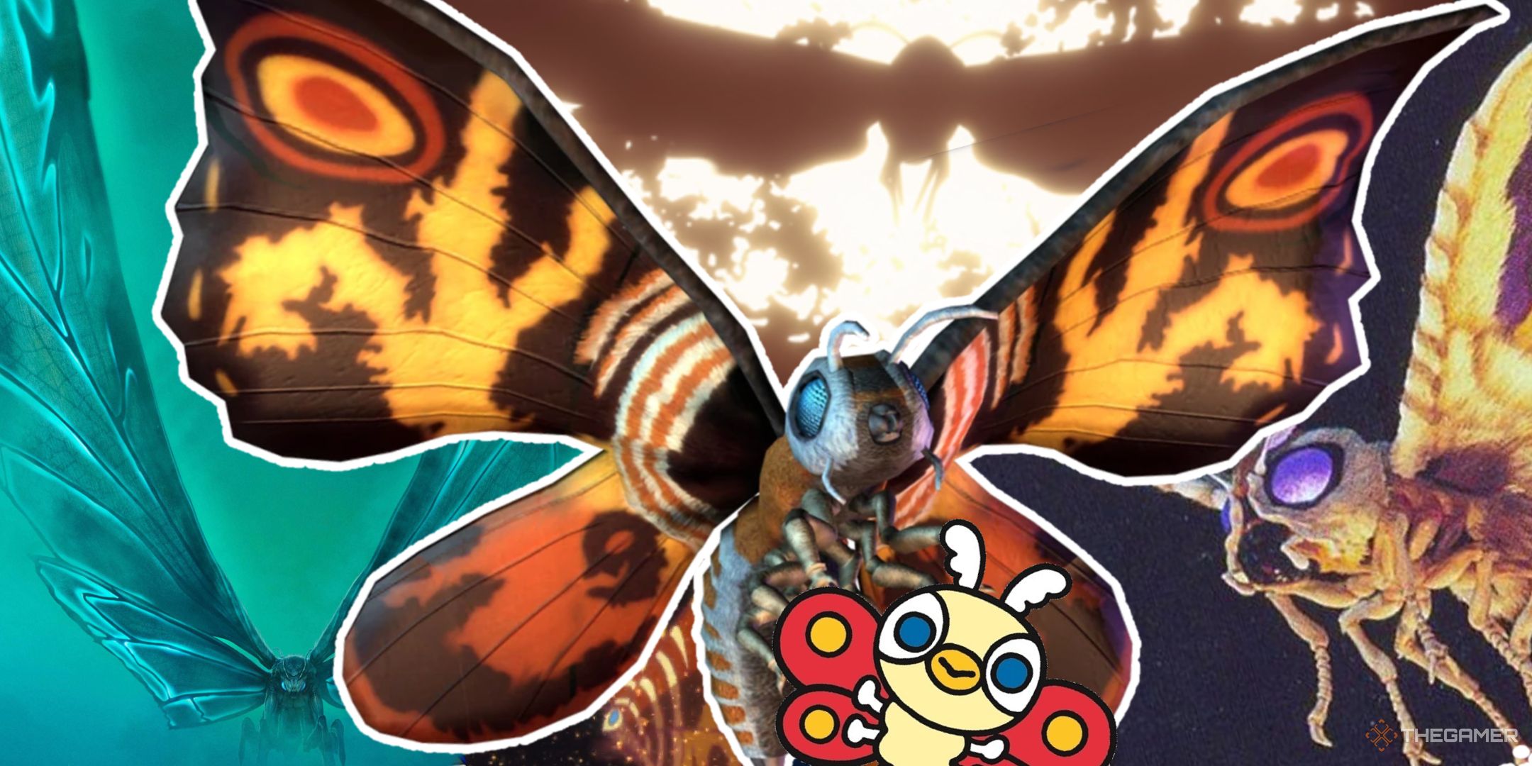 Mothra, the Queen of the Monsters, in various forms and designs.