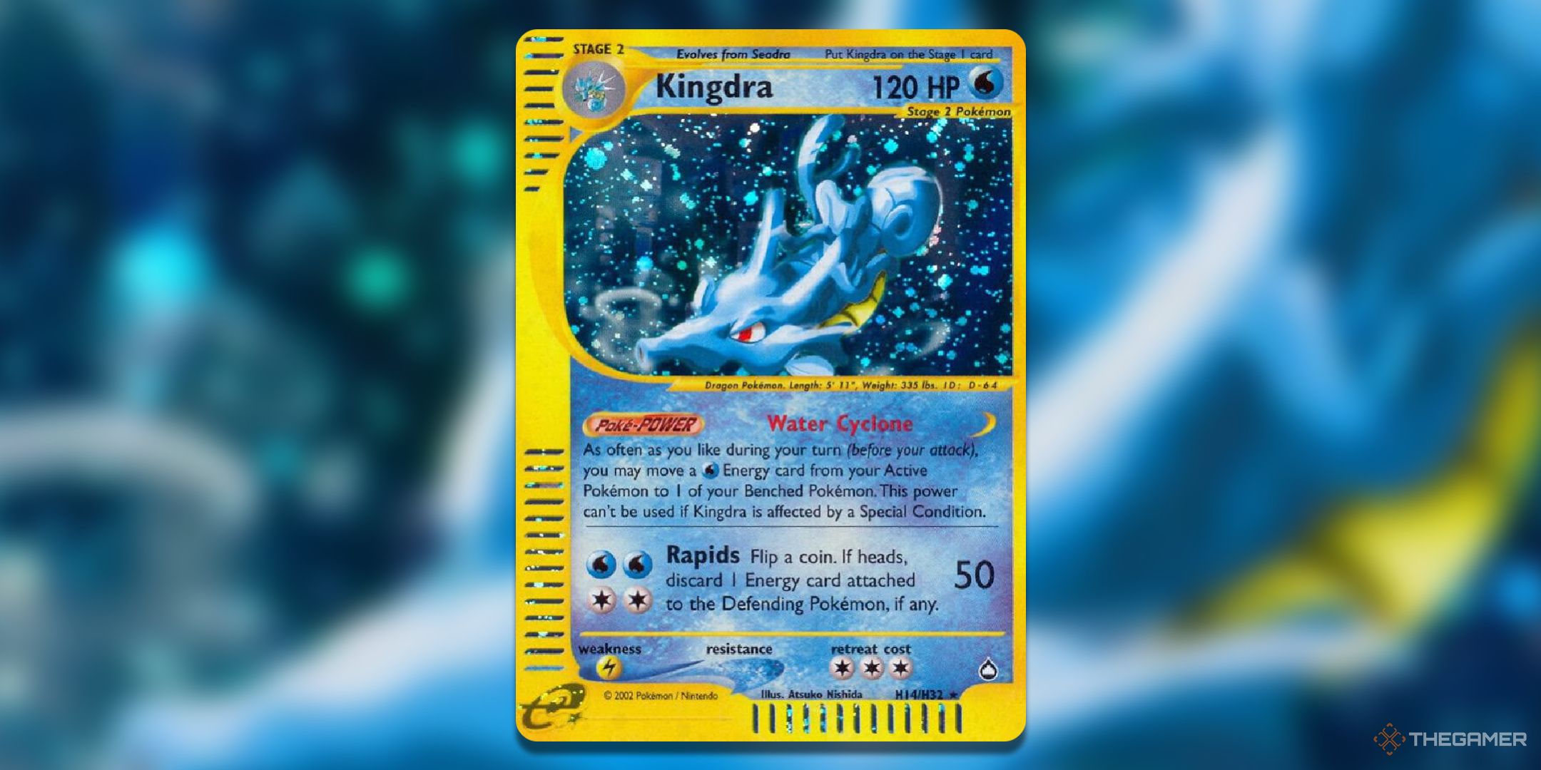 Aquapolis Kingdra Pokemon TCG Card Art.