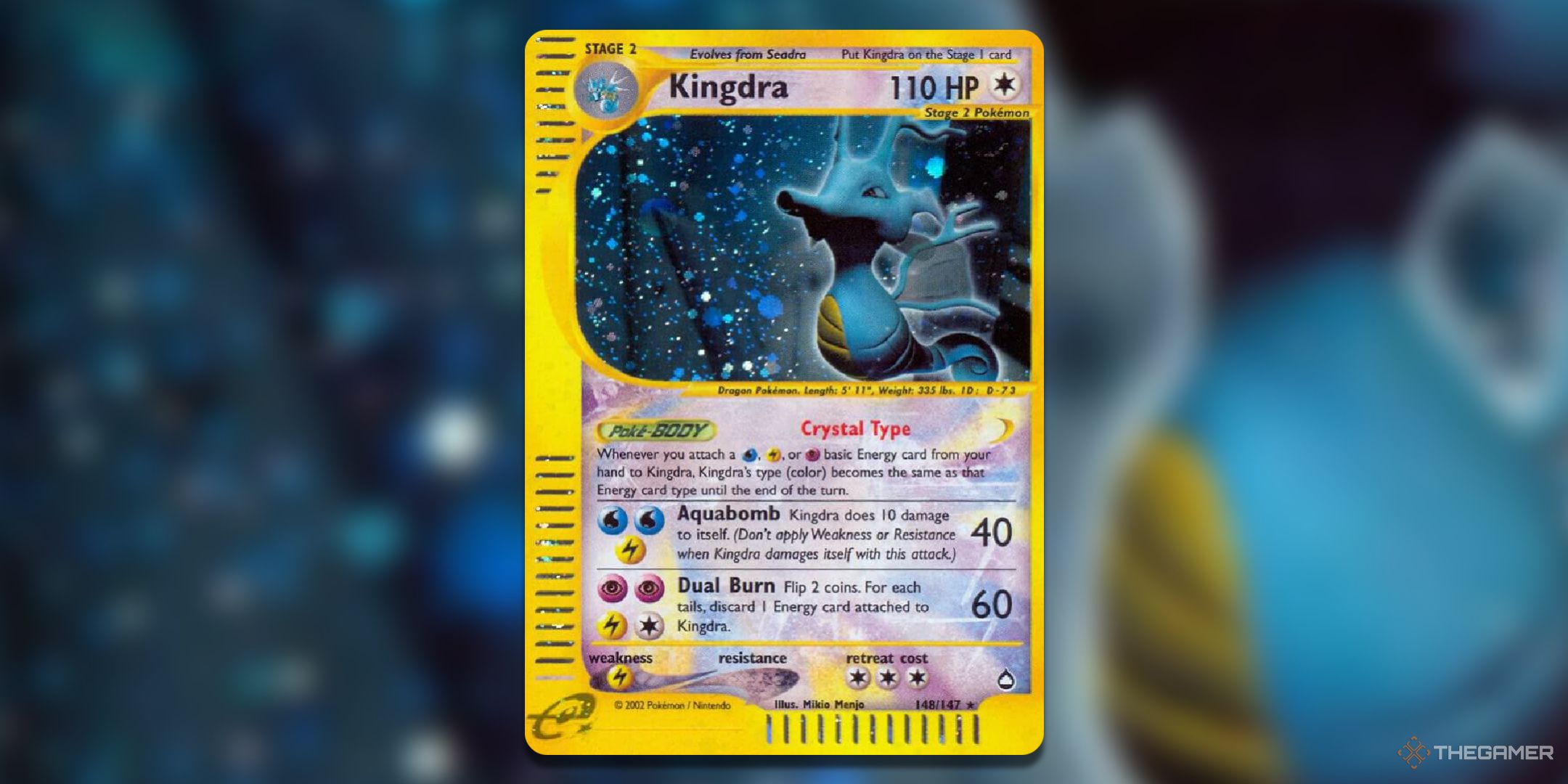 Aquapolis Kingdra variant Pokemon TCG Card Art.