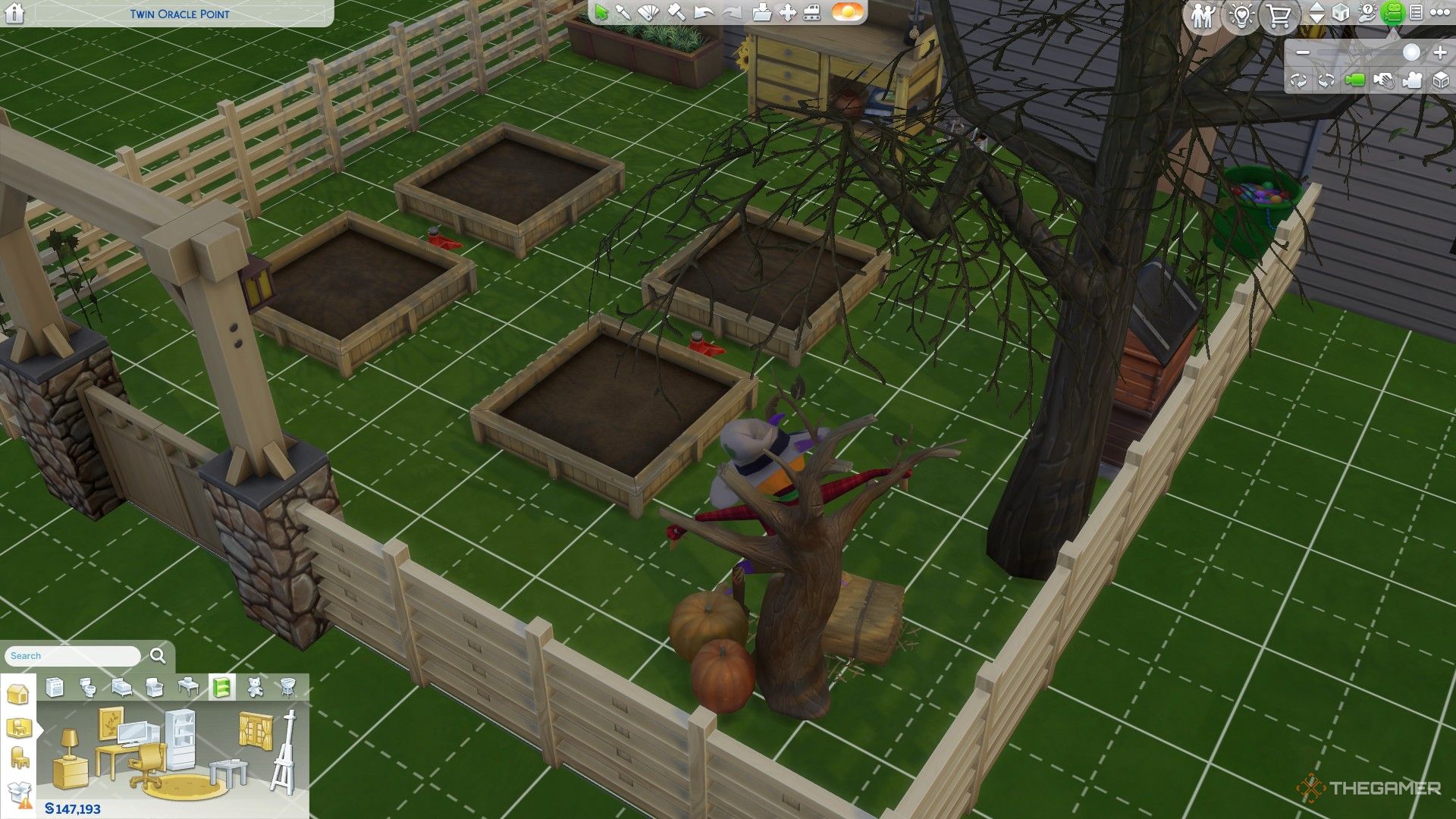A garden photo in Blood mode in Sims 4.