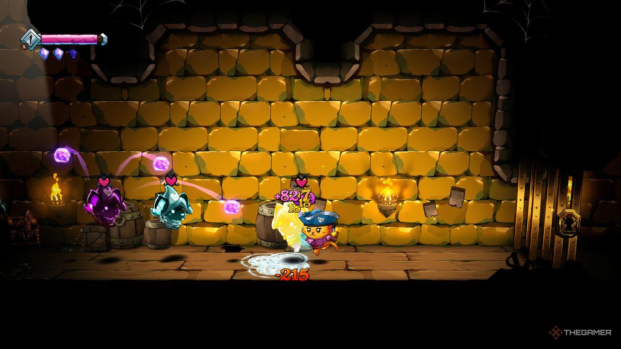 Casting spells against Fire Pi-rats in Cat Quest 3