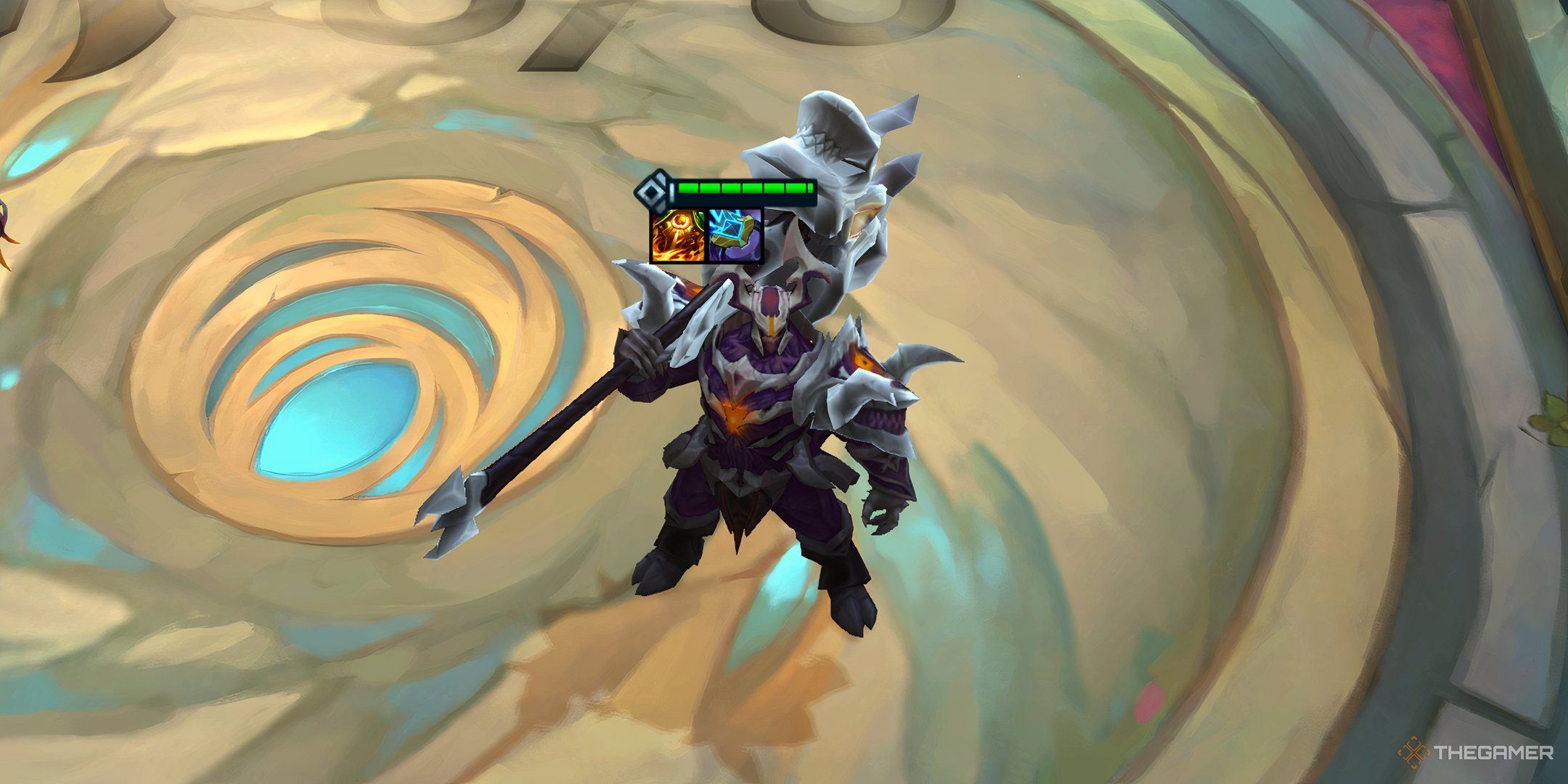 The Eldritch Mordekaiser unit in Teamfight Tactics Set 12.