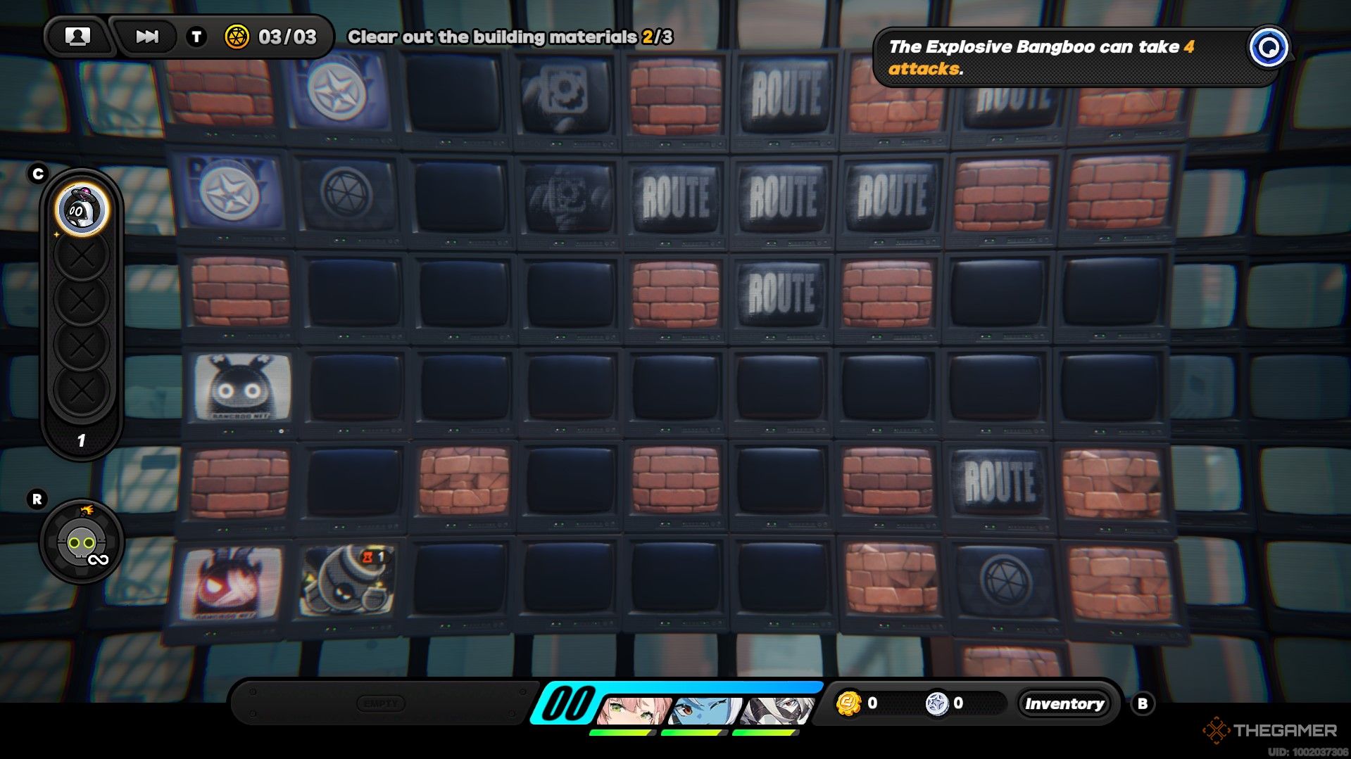 Two bangboos in a corner with a bomb next to them in Zenless Zone Zero.