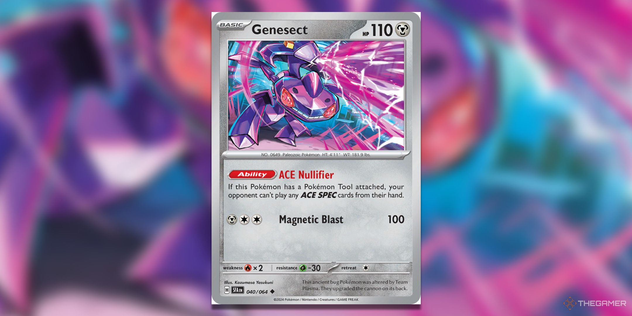 Genesect Pokemon TCG card art.