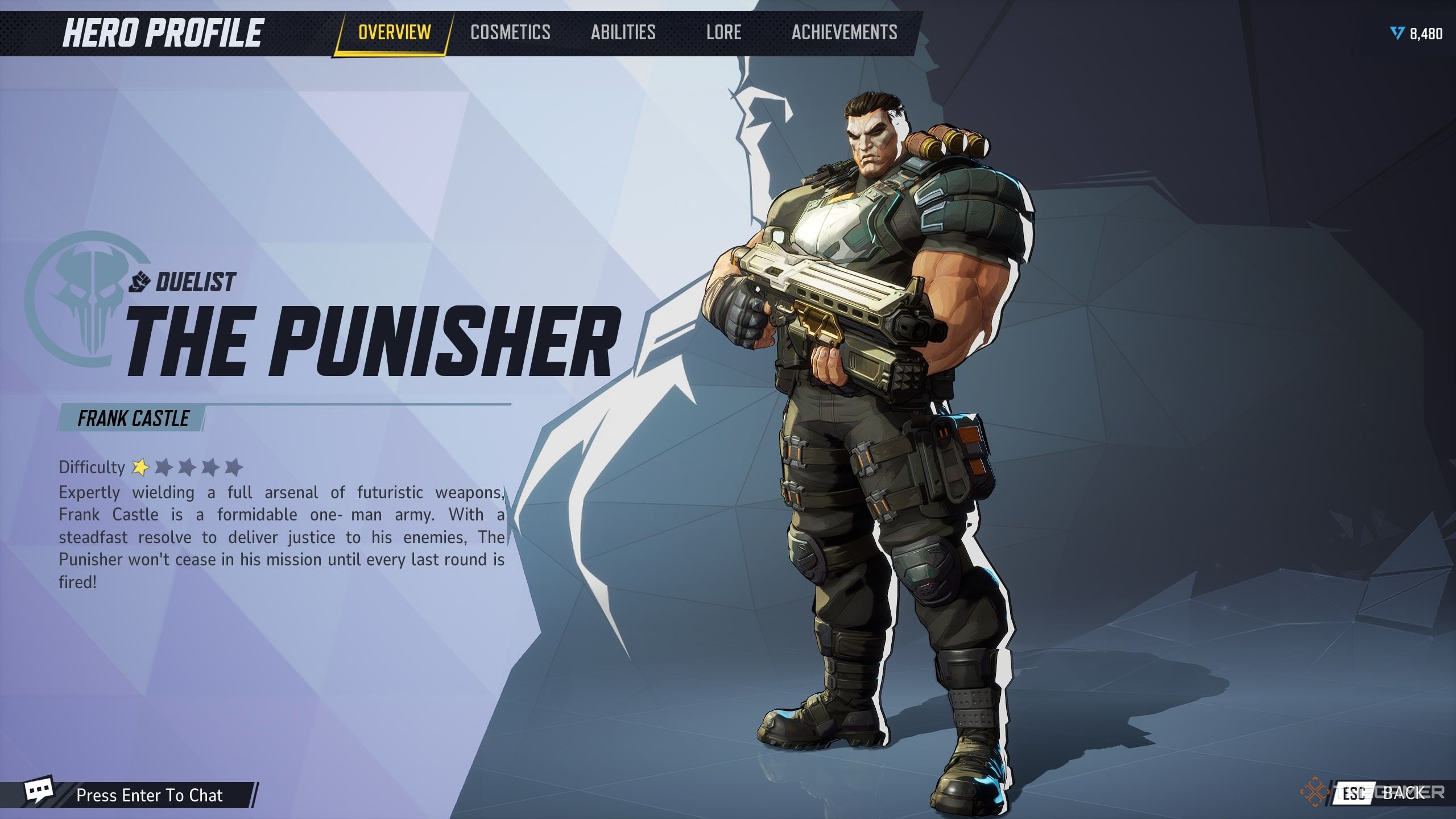 Punisher's Hero Screen