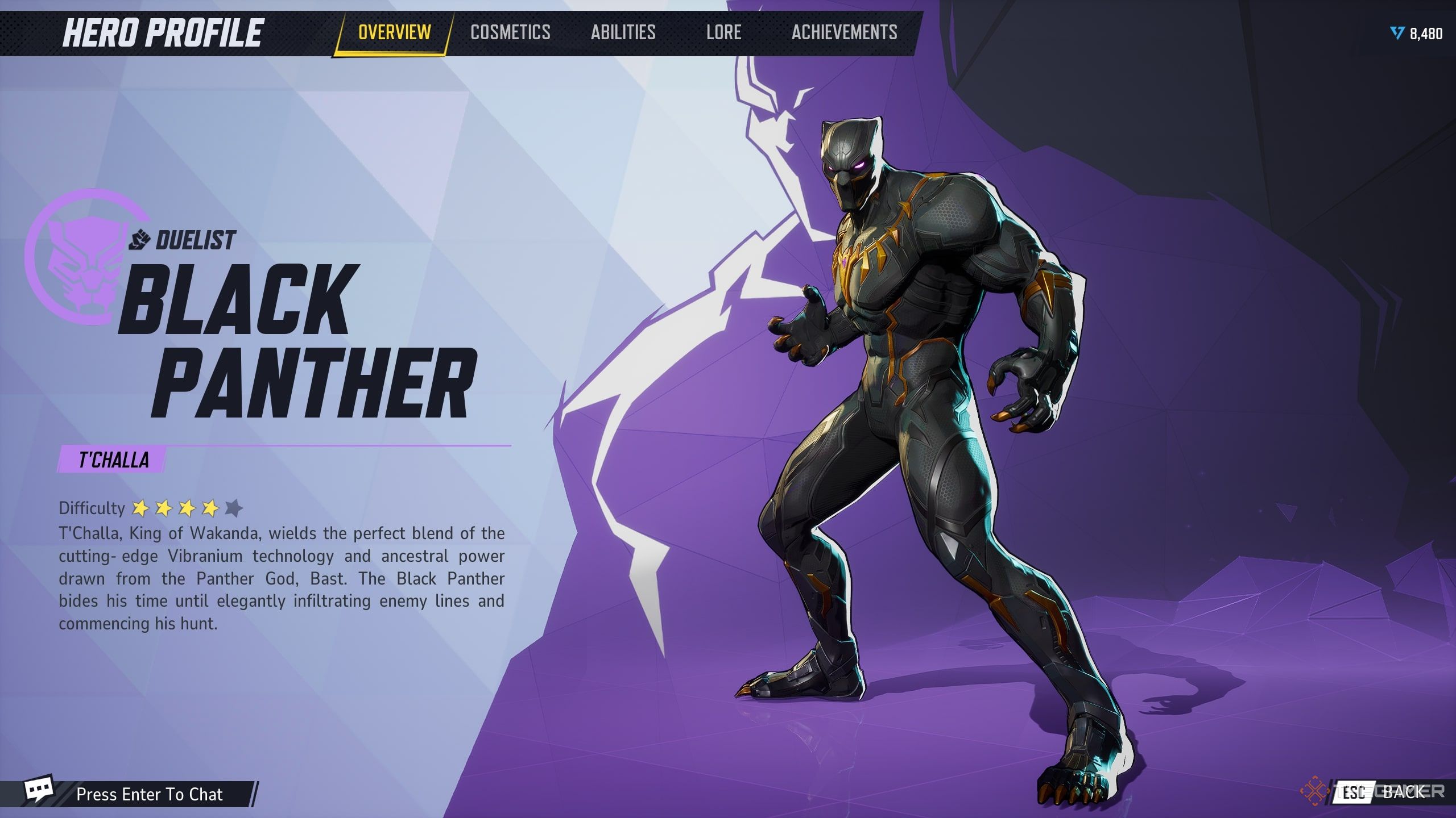 Black Panther's Hero Screen