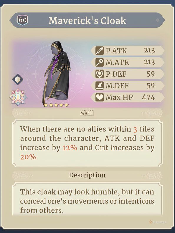 Maverick&rsquo;s Cloak In Sword of Convallaria.
