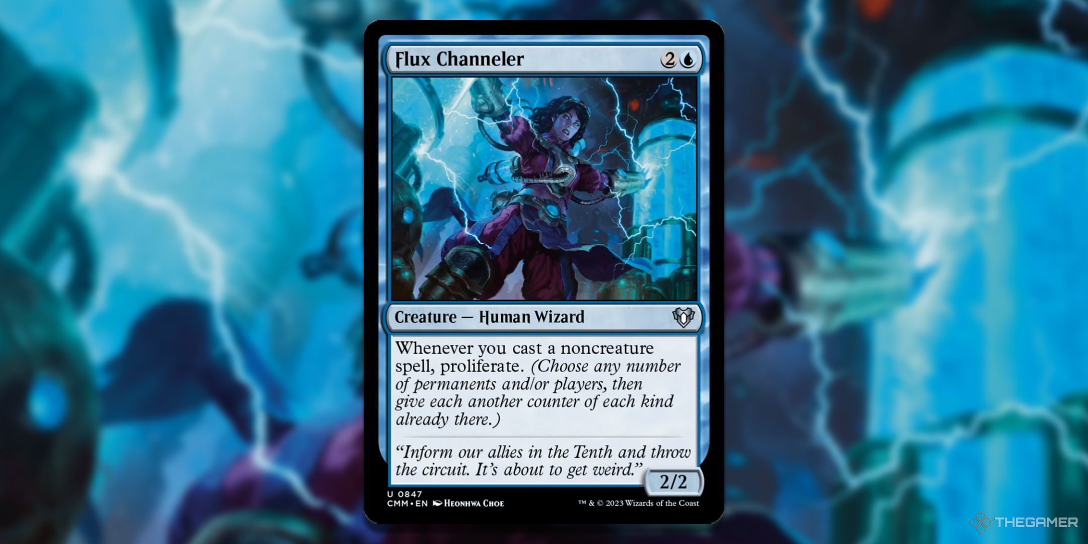 MTG Flux Channeler card with the graphic in the background.