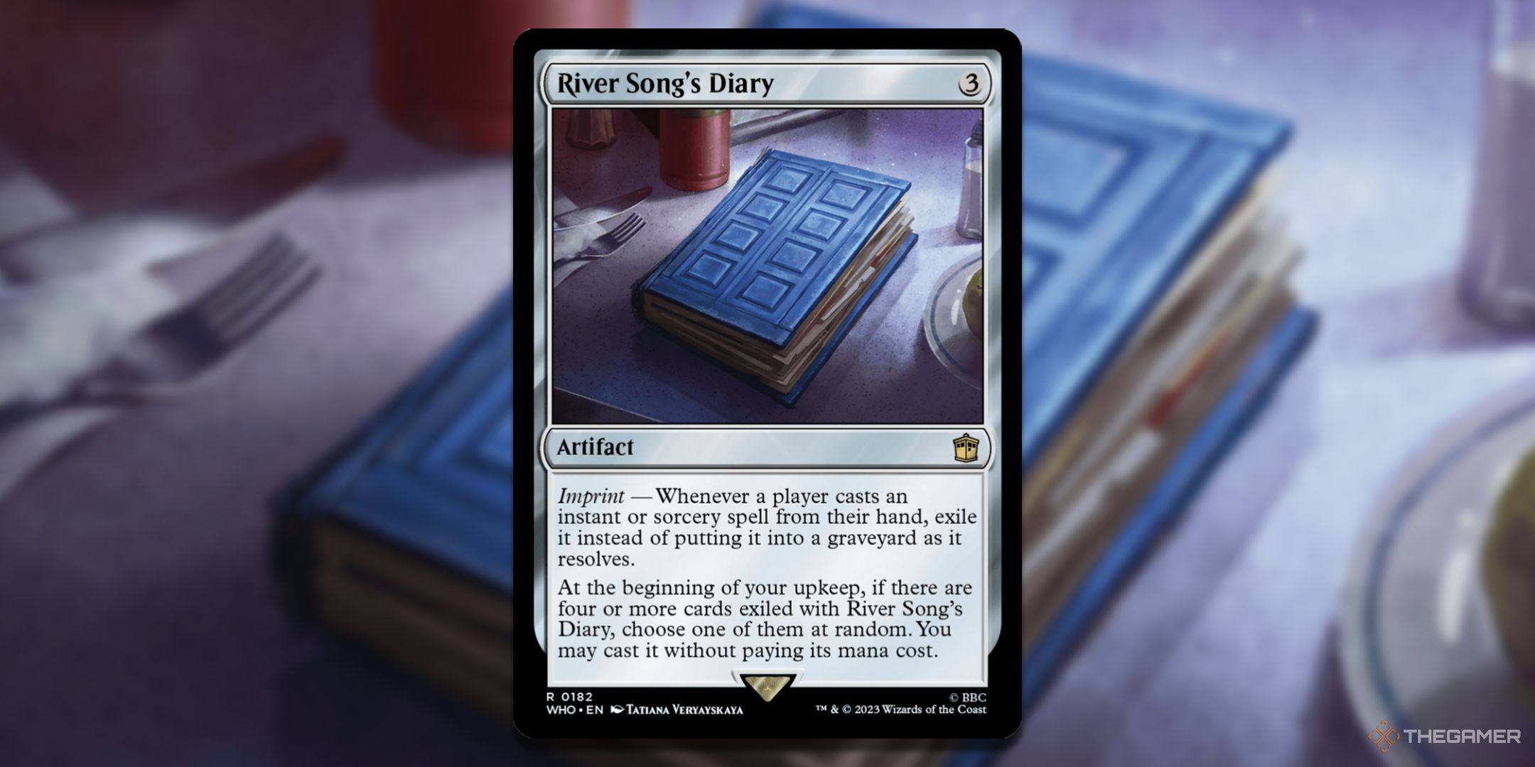 MTG River Songs diary card with the image in the background.