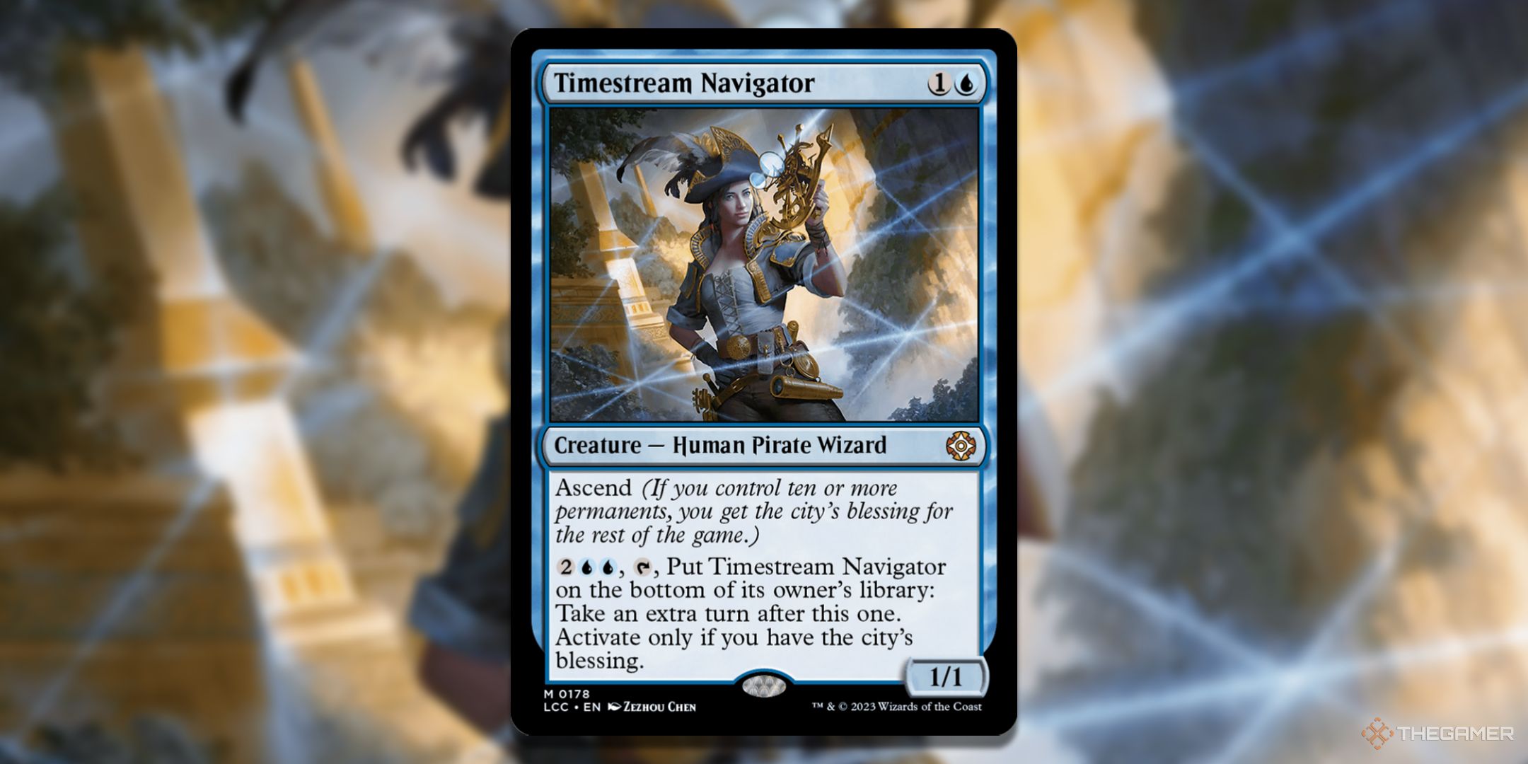 MTG Timestream Navigator card with the graphic in the background.