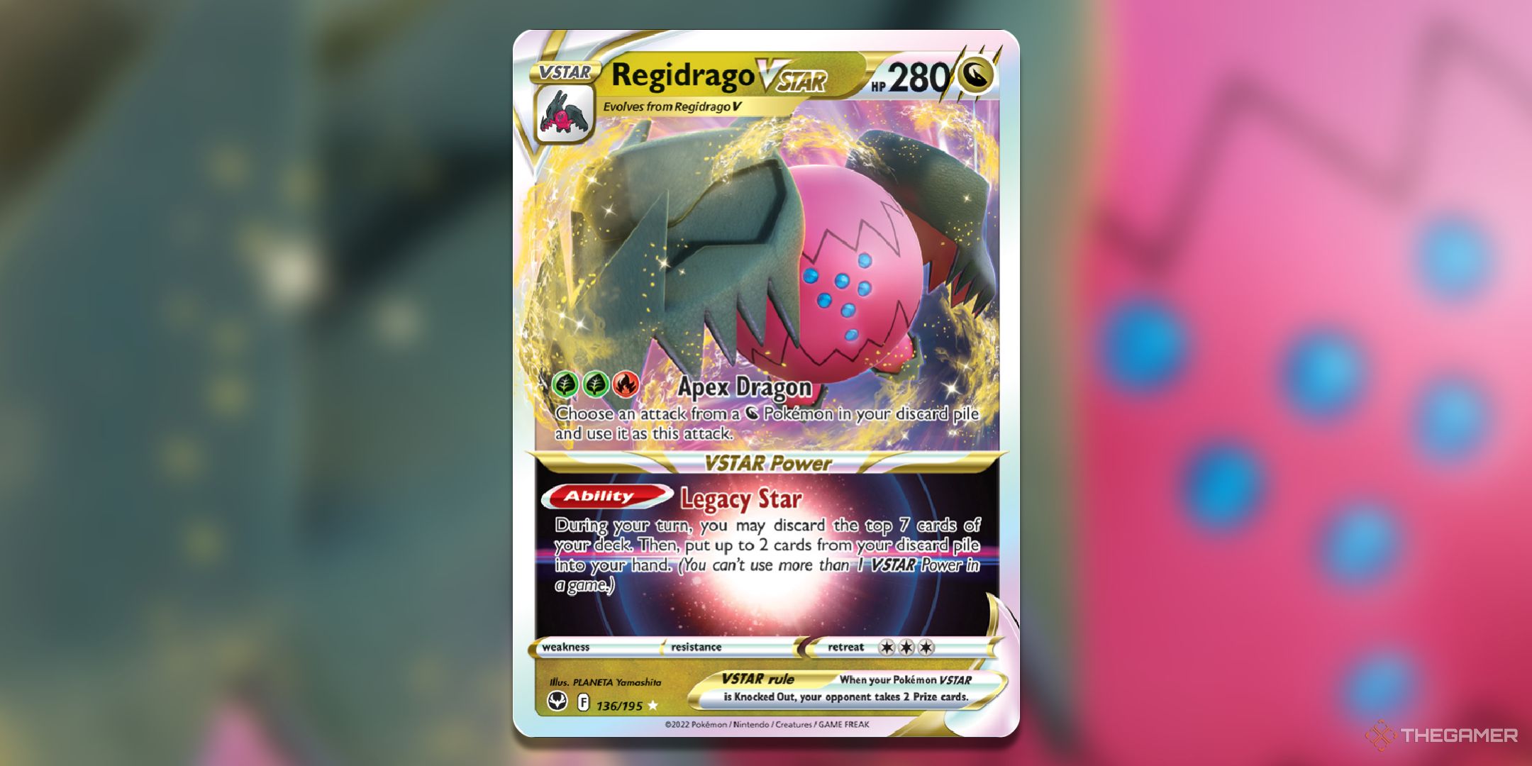 Regidrago VSTAR, from Silver Tempest in the Pokemon TCG.