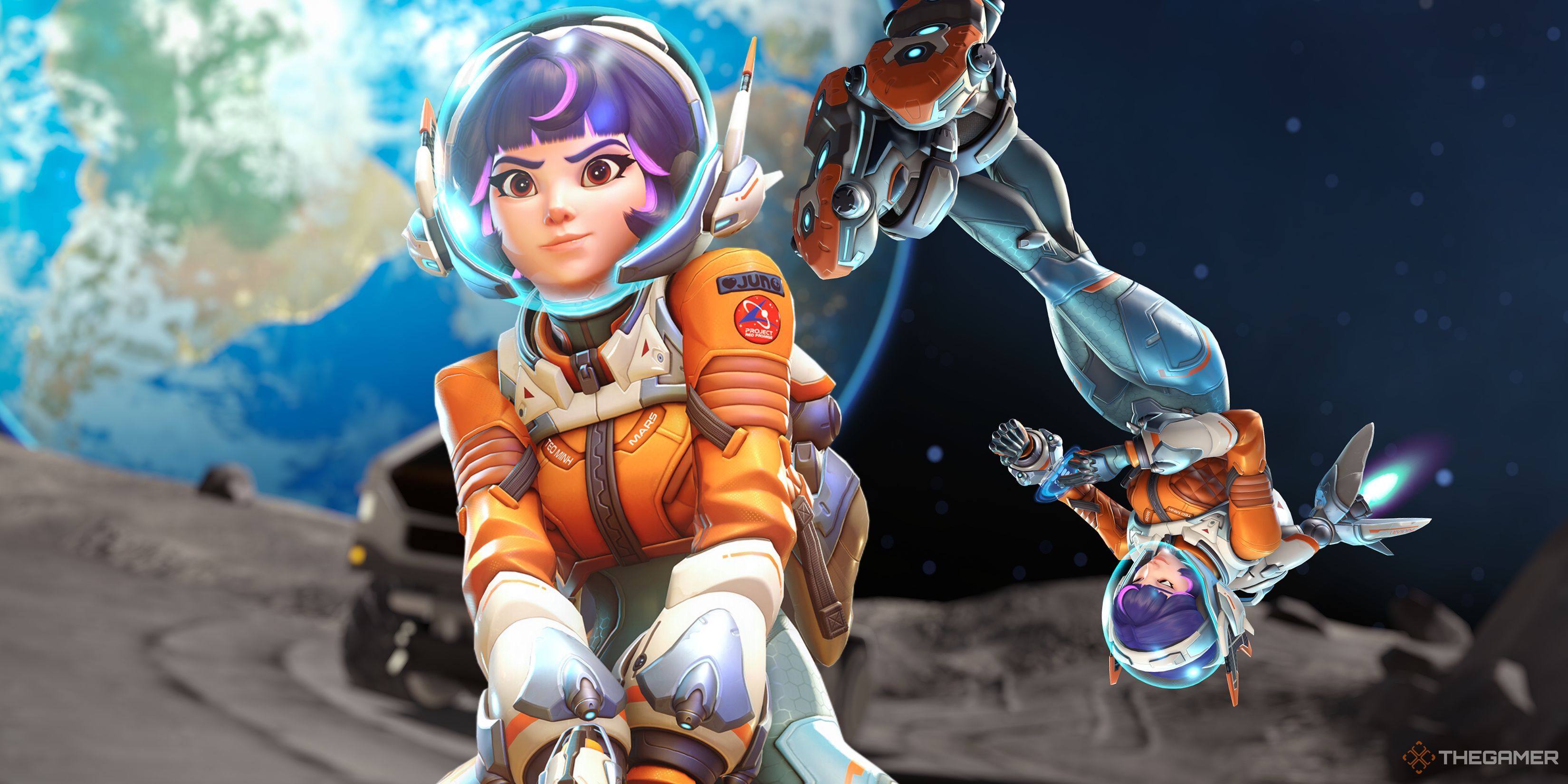 A photo of Juno on the moon from Overwatch 2.