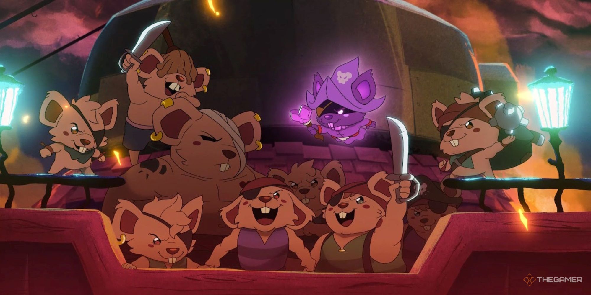 Pi-rats preparing to board a ship in a cutscene in Cat Quest 3.