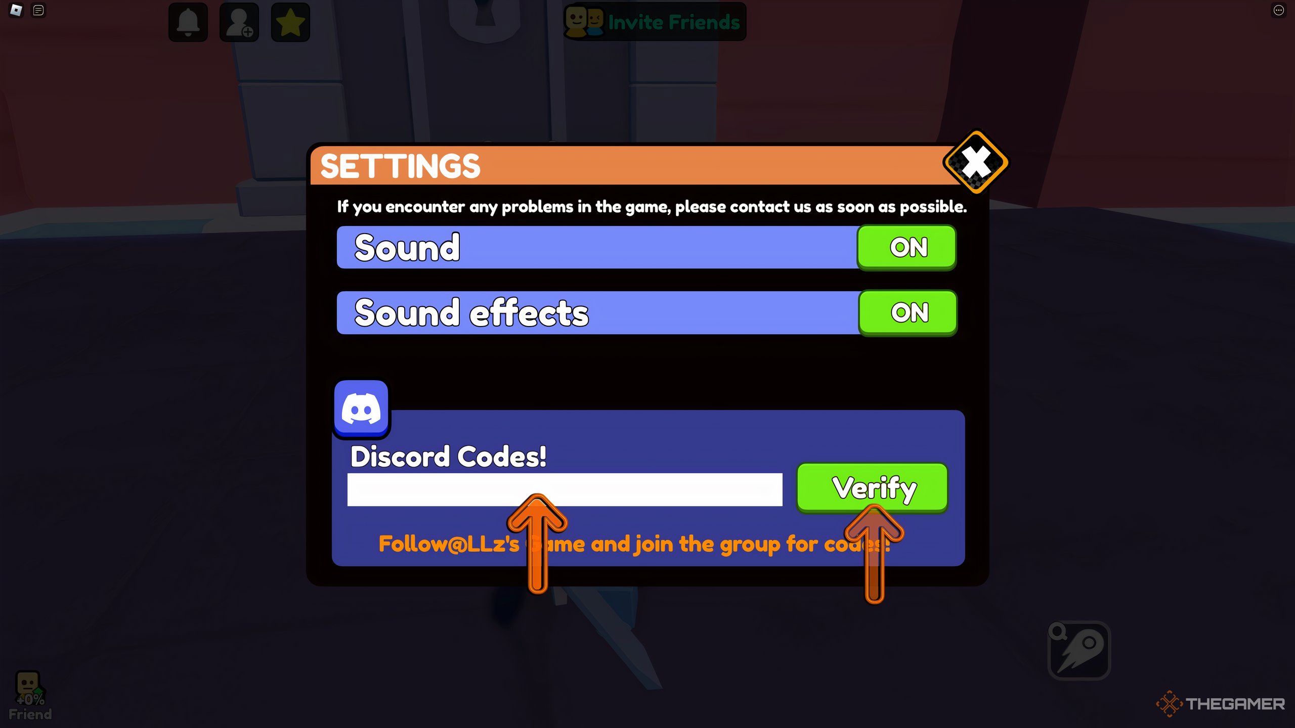 the codes box in Demon Sword Reincarnation on Roblox