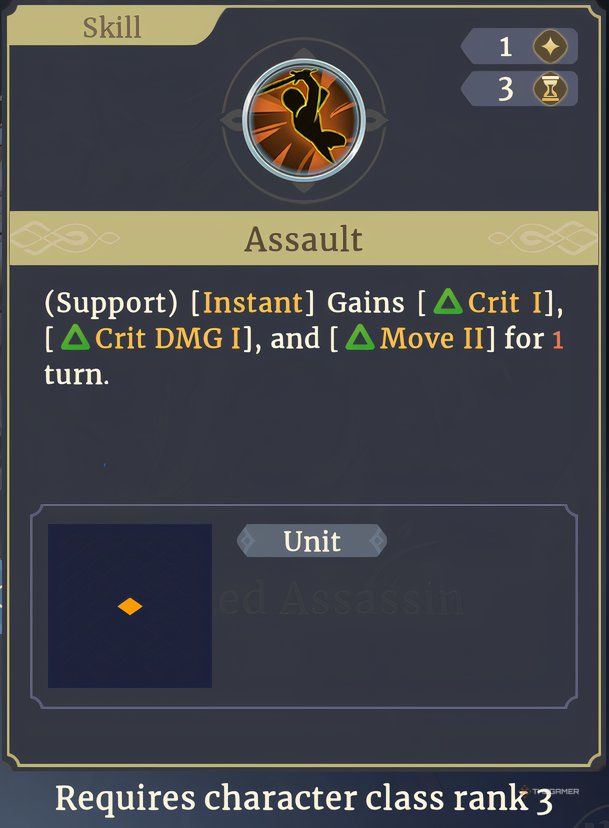 Assault Skill In Sword of Convallaria.