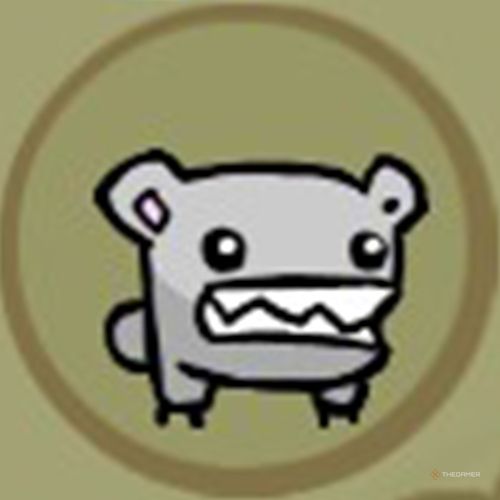 The portrait of the BiPolar Bear animal orb appears inside a circle in Castle Crashers.