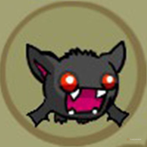 The portrait of the Bitey Bat animal orb appears inside a circle in Castle Crashers.