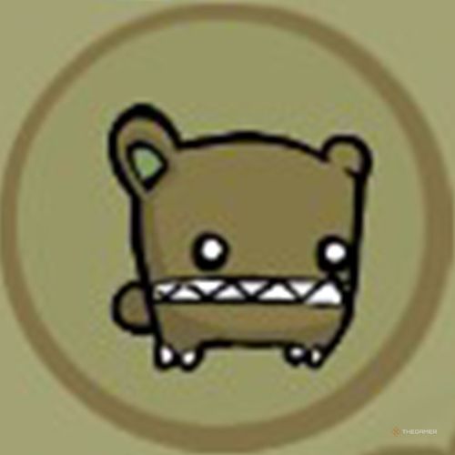 The portrait of the Burly Bear animal orb appears inside a circle in Castle Crashers.