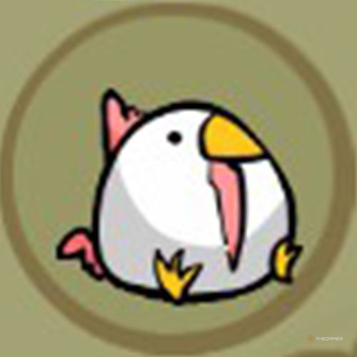 The portrait of the Chicken animal orb appears inside a circle in Castle Crashers.