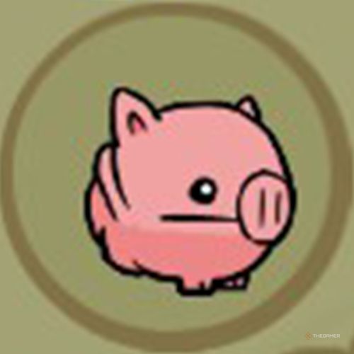 The portrait of the Piggy animal orb appears inside a circle in Castle Crashers.