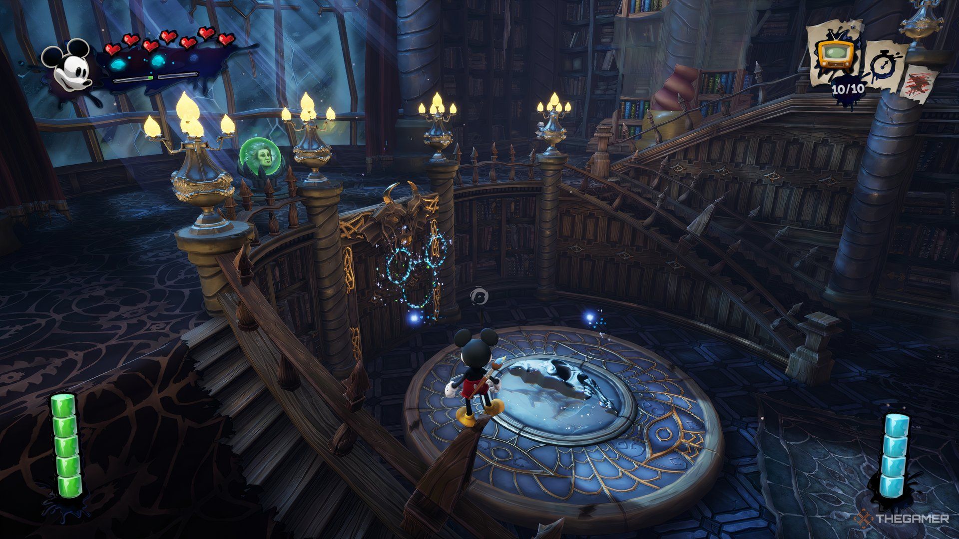 Как привести в порядок книжные шкафы в библиотеке в Epic Mickey: Rebrushed