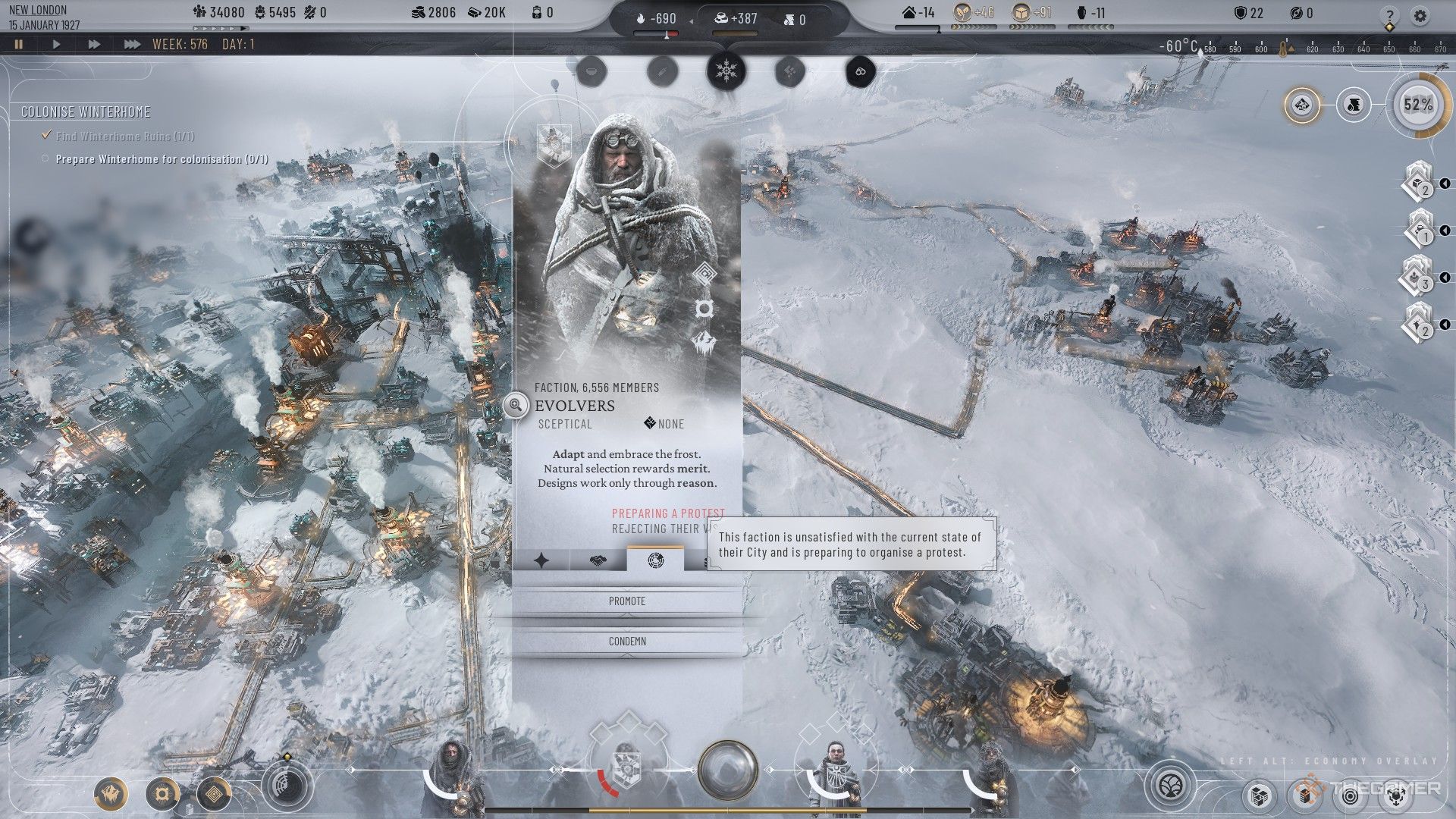 با بدتر شدن روابط در Frostpunk 2، توسعه‌دهندگان آماده اعتراض می‌شوند.