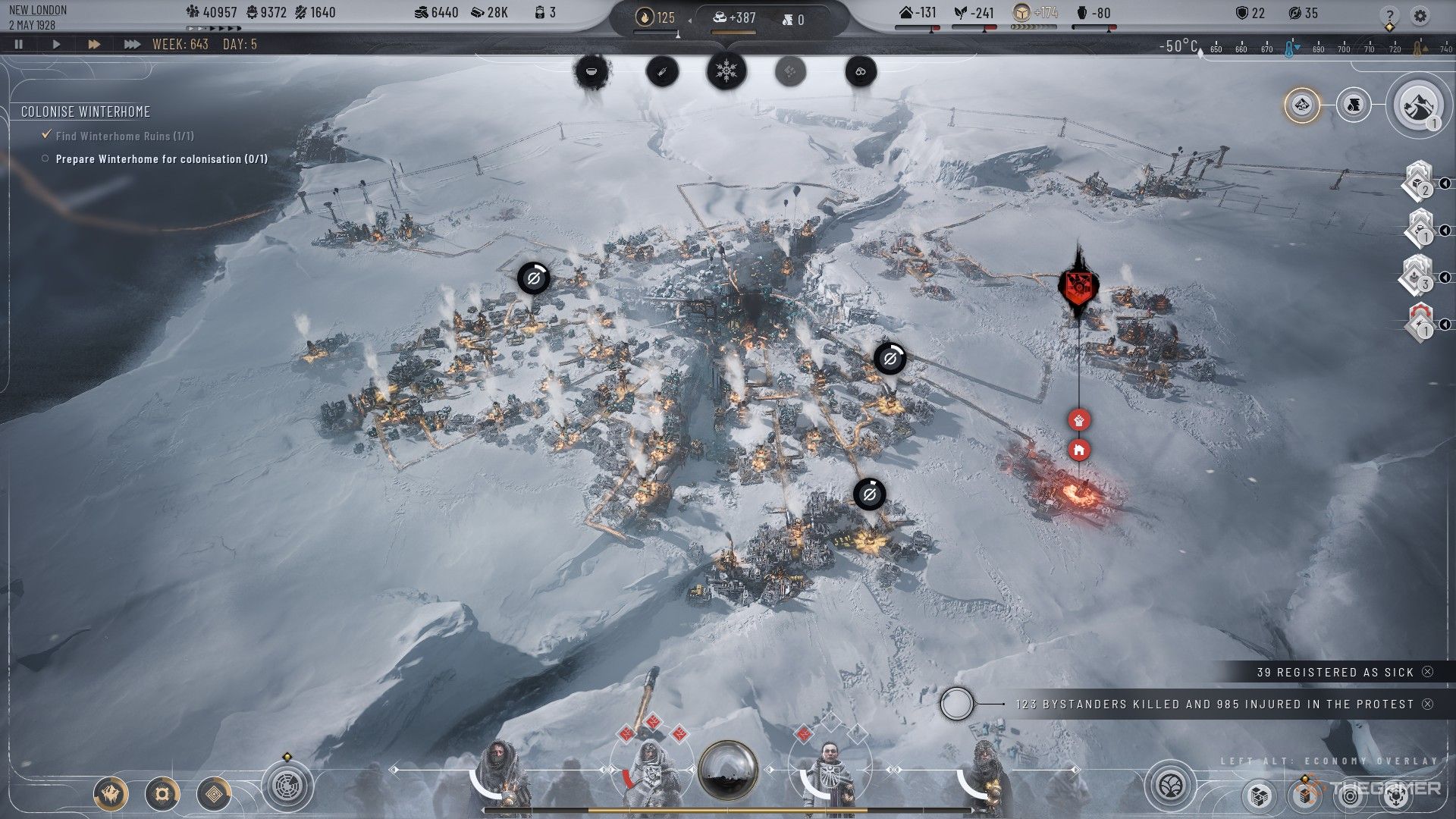 اعتراض خشونت آمیز در نیو لندن بیش از 100 نفر را در Frostpunk 2 کشت.