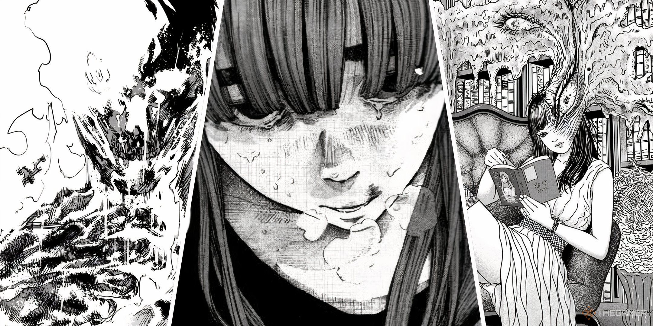 Agni from Fire Punch, Aiko from Oyasumi Punpun, and Junji Ito's Dangerous Manga cover.