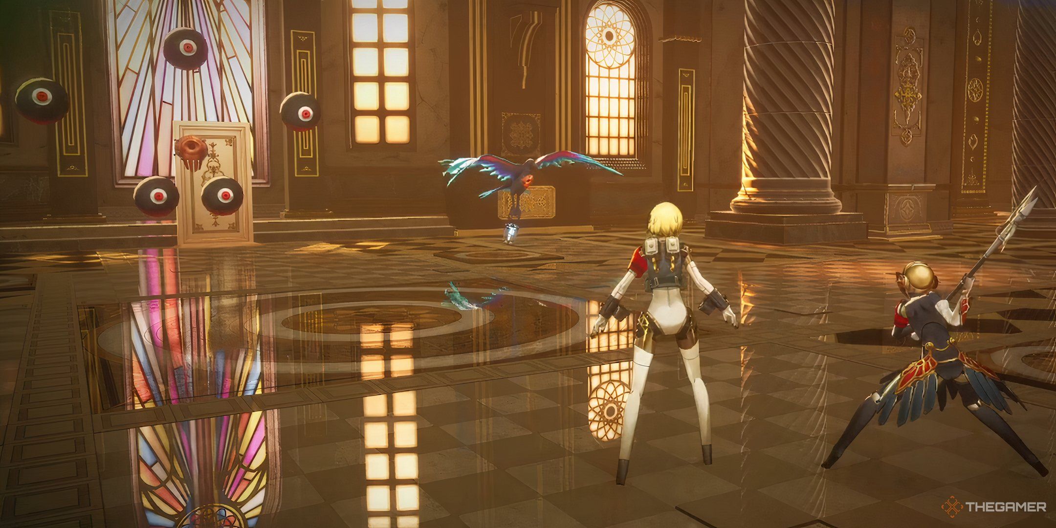 Aigis and Metis about to fight Acheron Seeker and Ice Raven in Persona 3 Reload Episode Aigis.