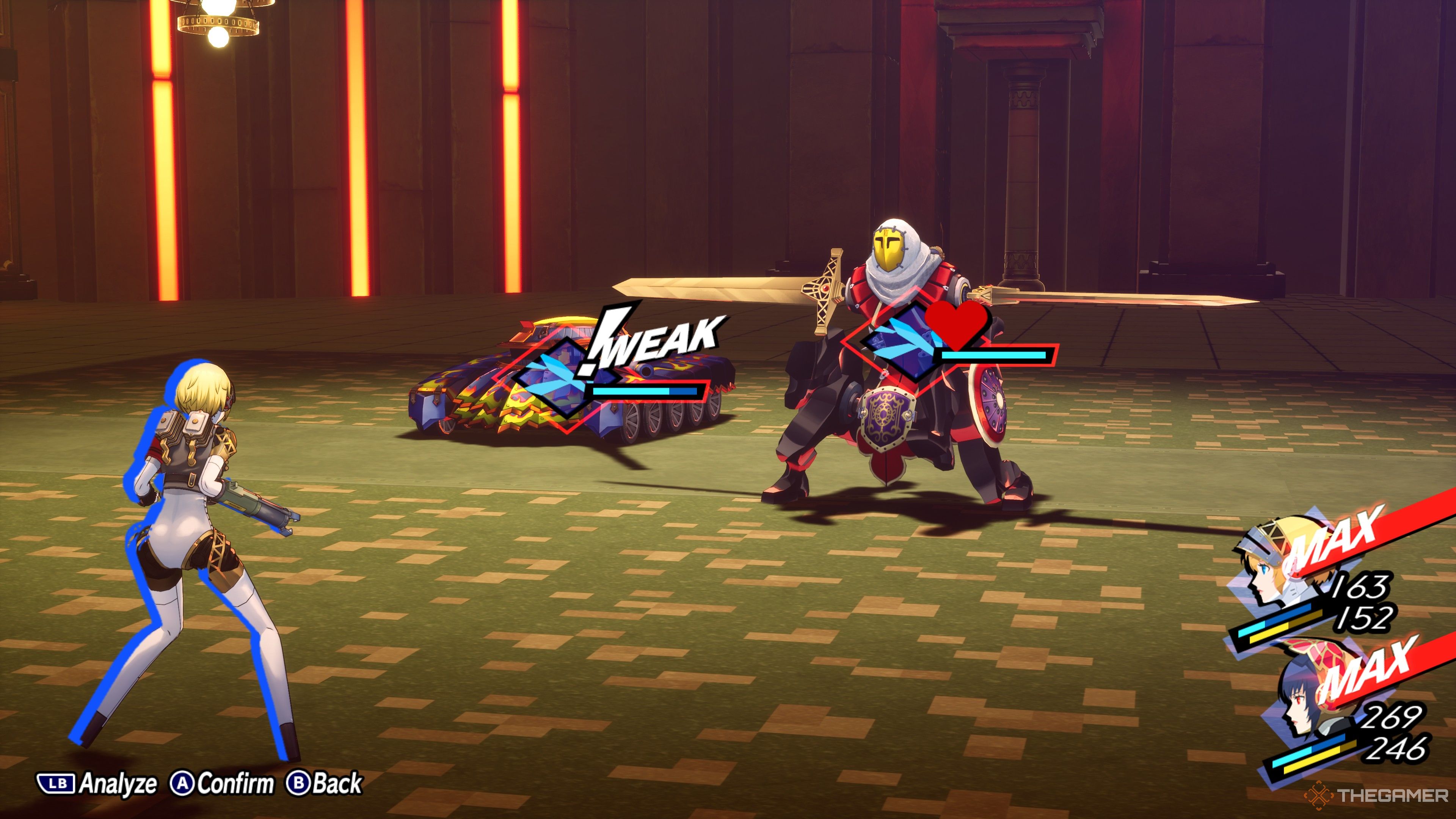 Aigis attacking Spastic Turret in Persona 3 Reload Episode Aigis.