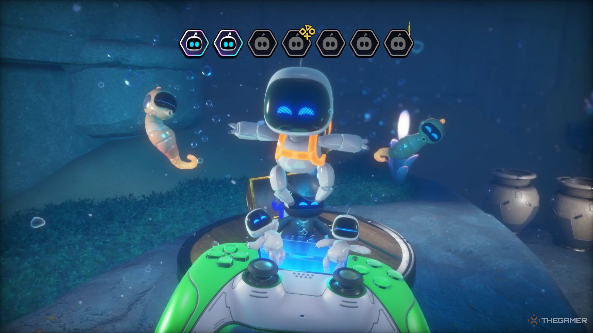 Astro Bot. Bubbling Under. Rescuing Bot 5.