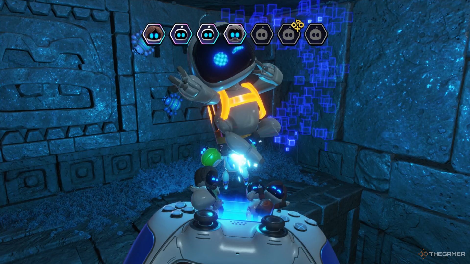 Astro Bot. The Wormy Passage Level. Rescuing the fifth bot.