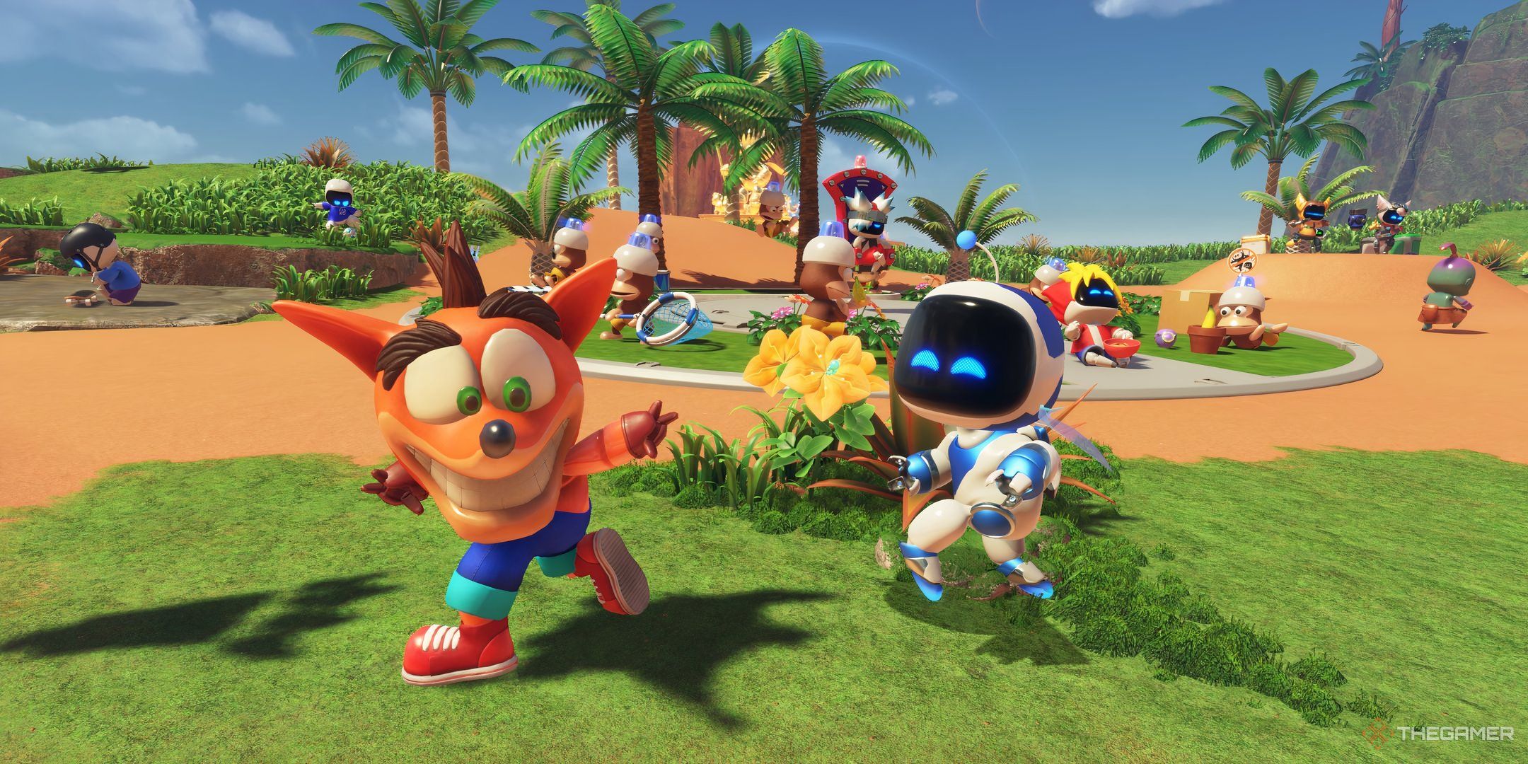 Crash Bandicoot appearing as a VIP bot in Astro Bot.