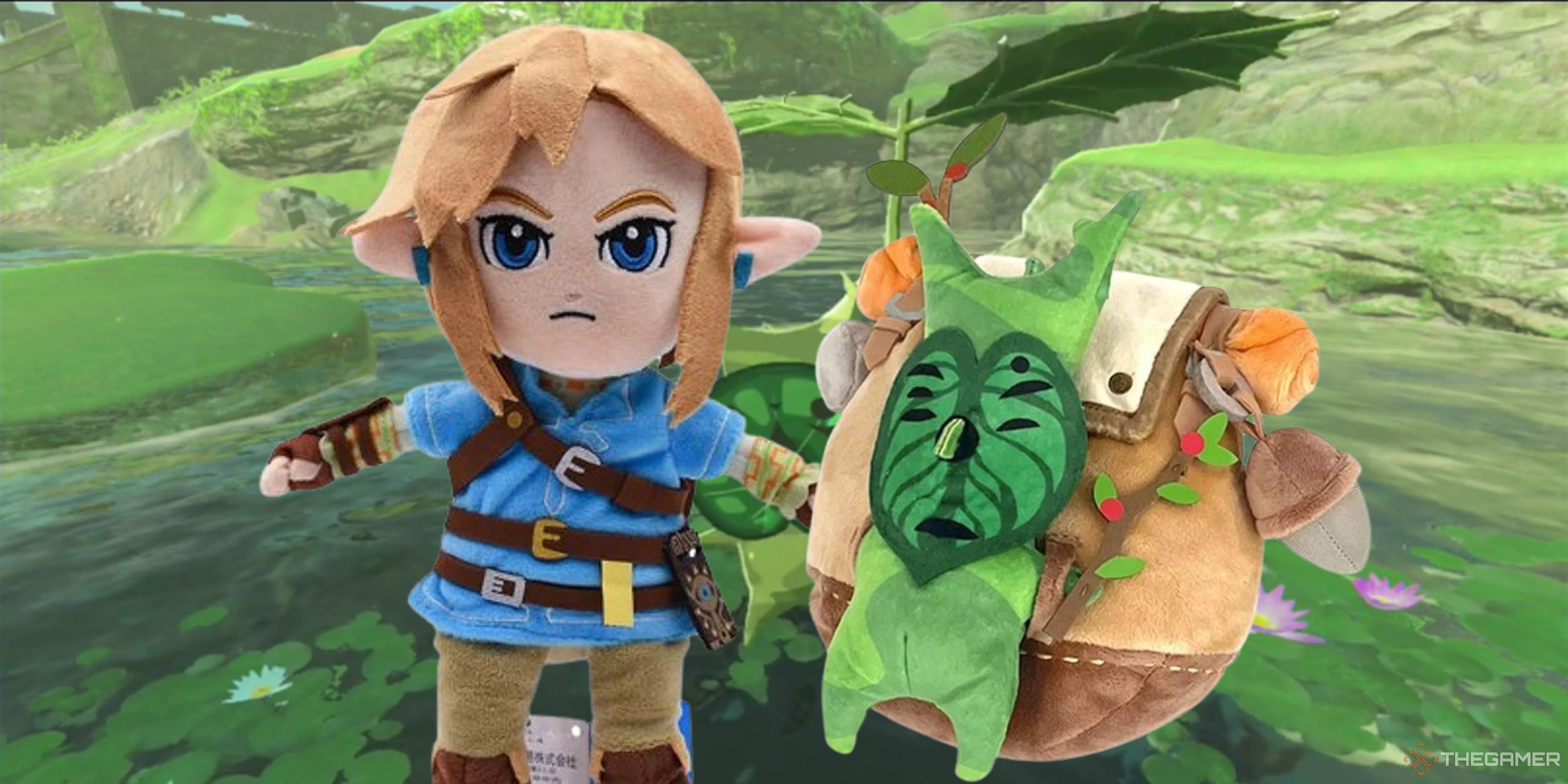 breath of the wild link and tears of the kingdom backpack korok plushes