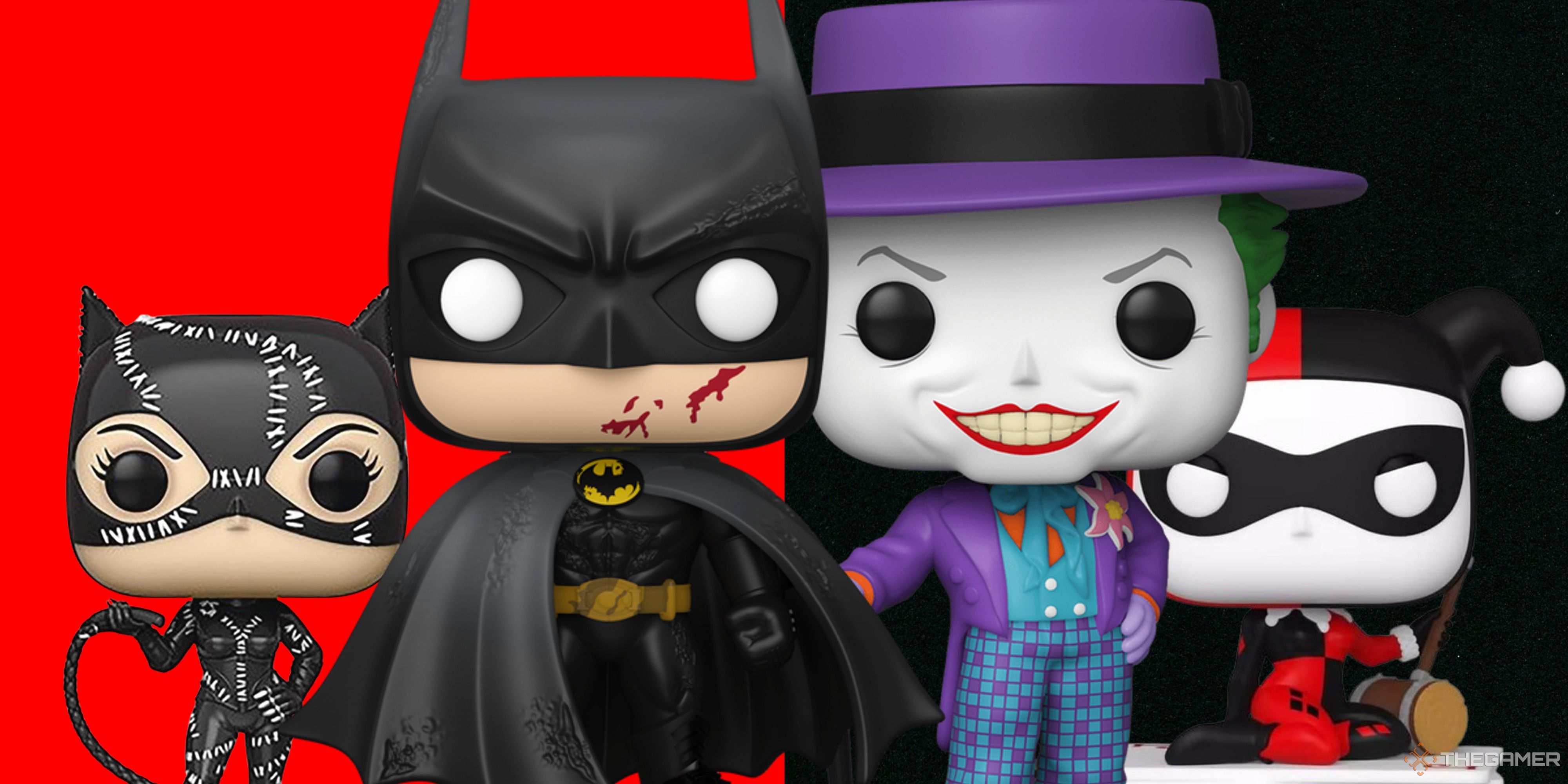 catwoman batman joker and harley quinn funko pops