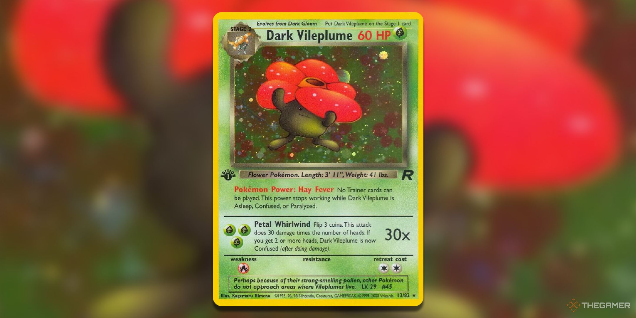 Dark Vile Plume Pokemon TCG card art.